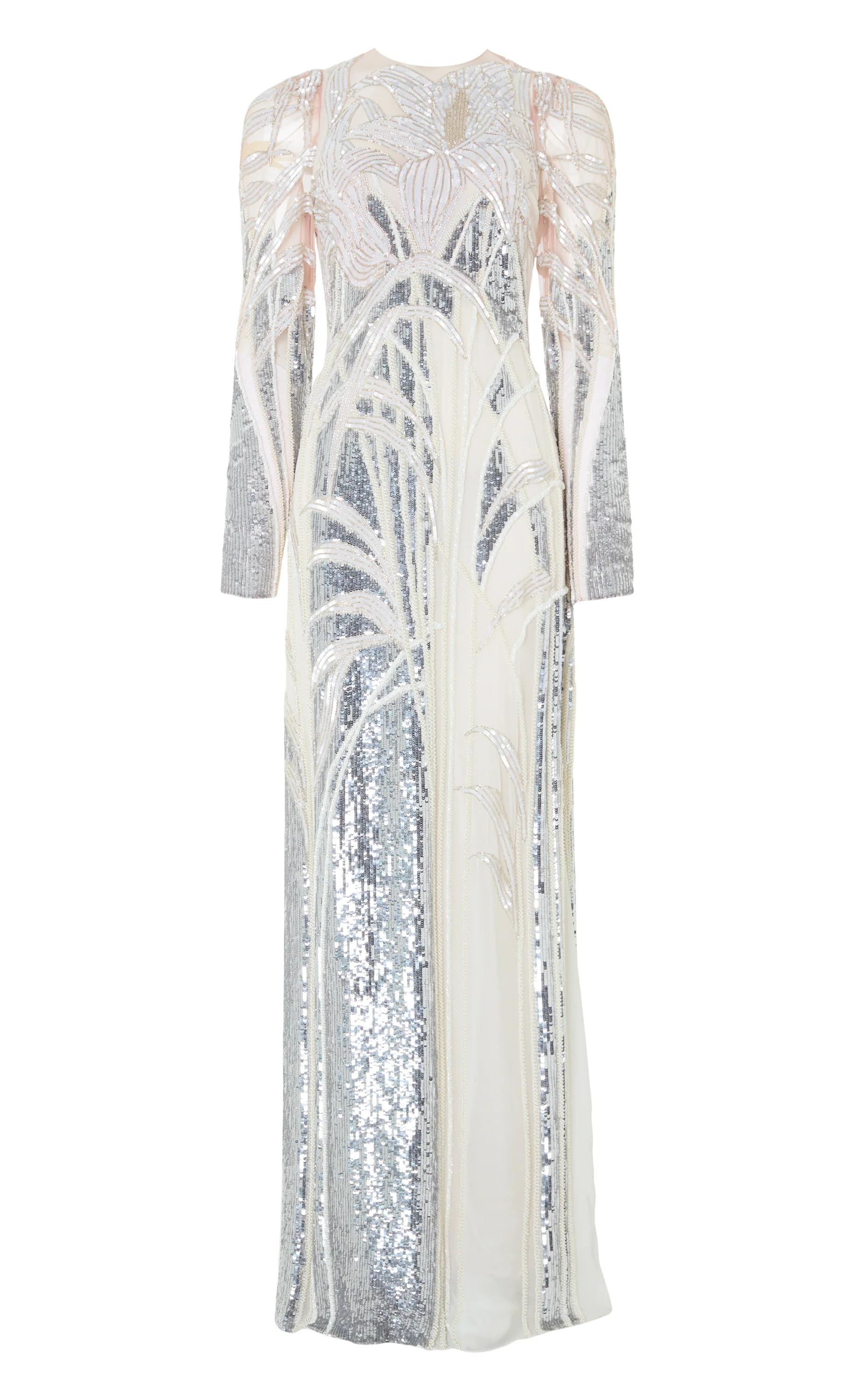 Mariana Sleeved Gown - Platinum