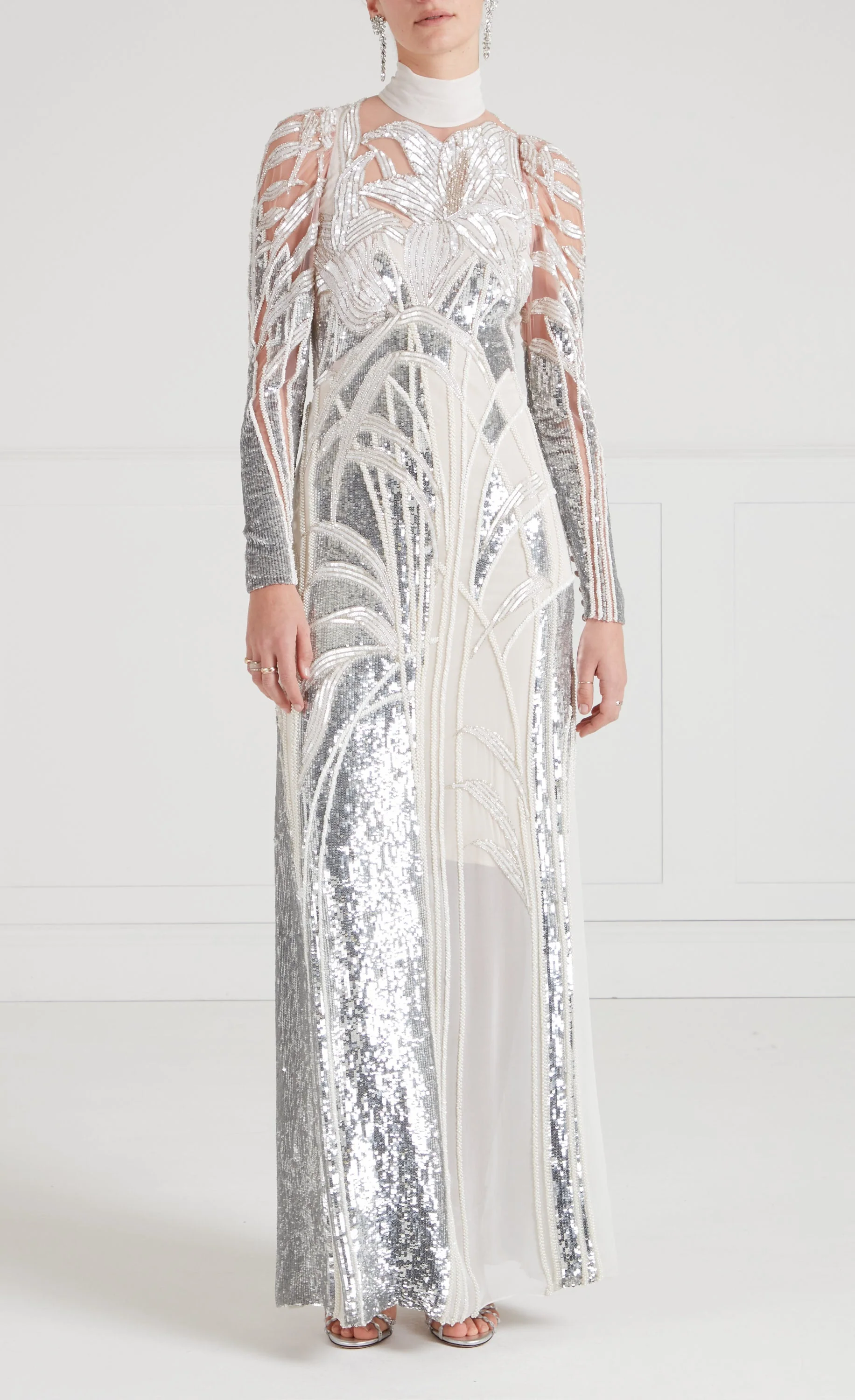 Mariana Sleeved Gown - Platinum - Image 2
