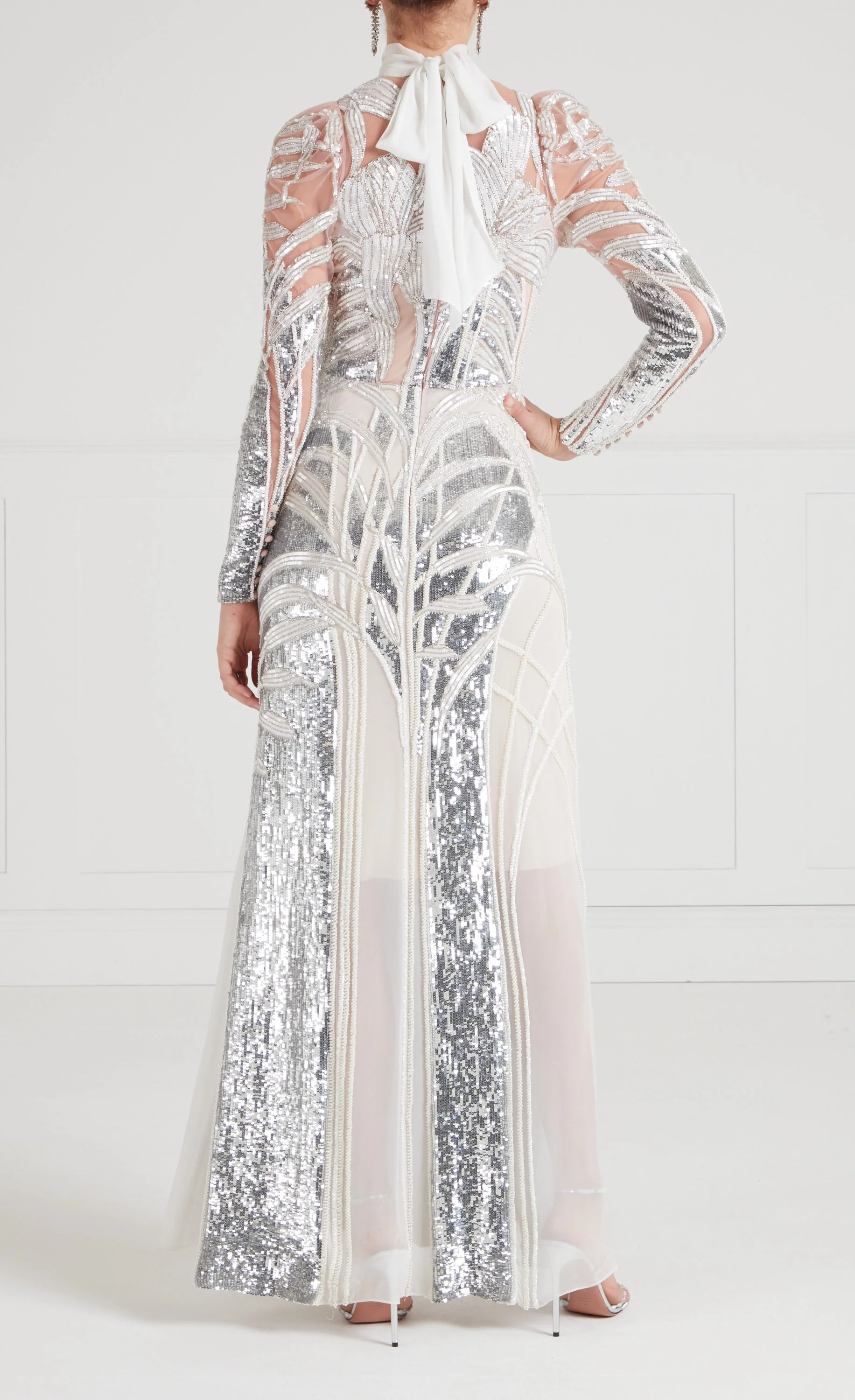 Mariana Sleeved Gown - Platinum - Image 4