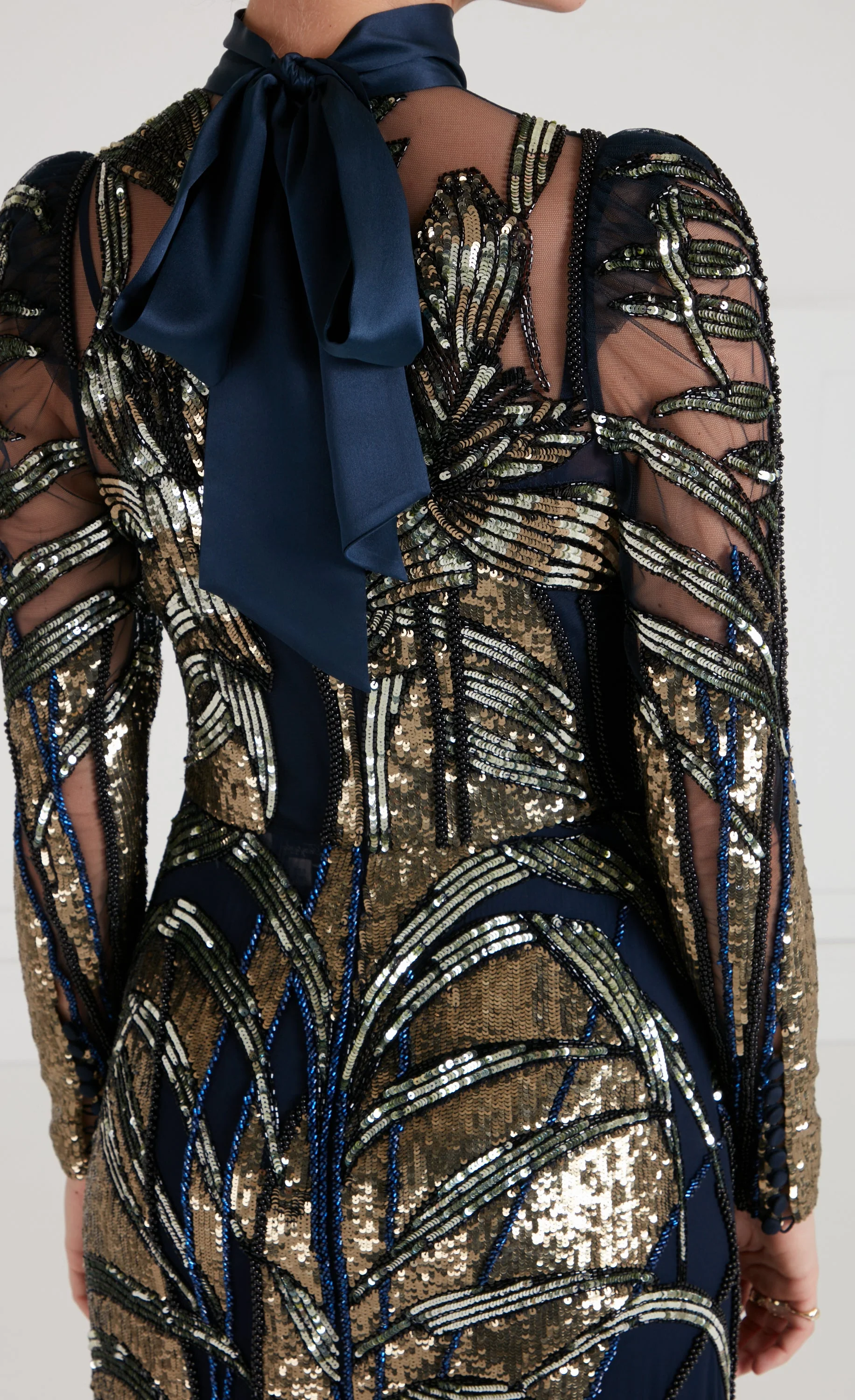 Mariana Sleeved Gown - Sapphire Blue - Image 10