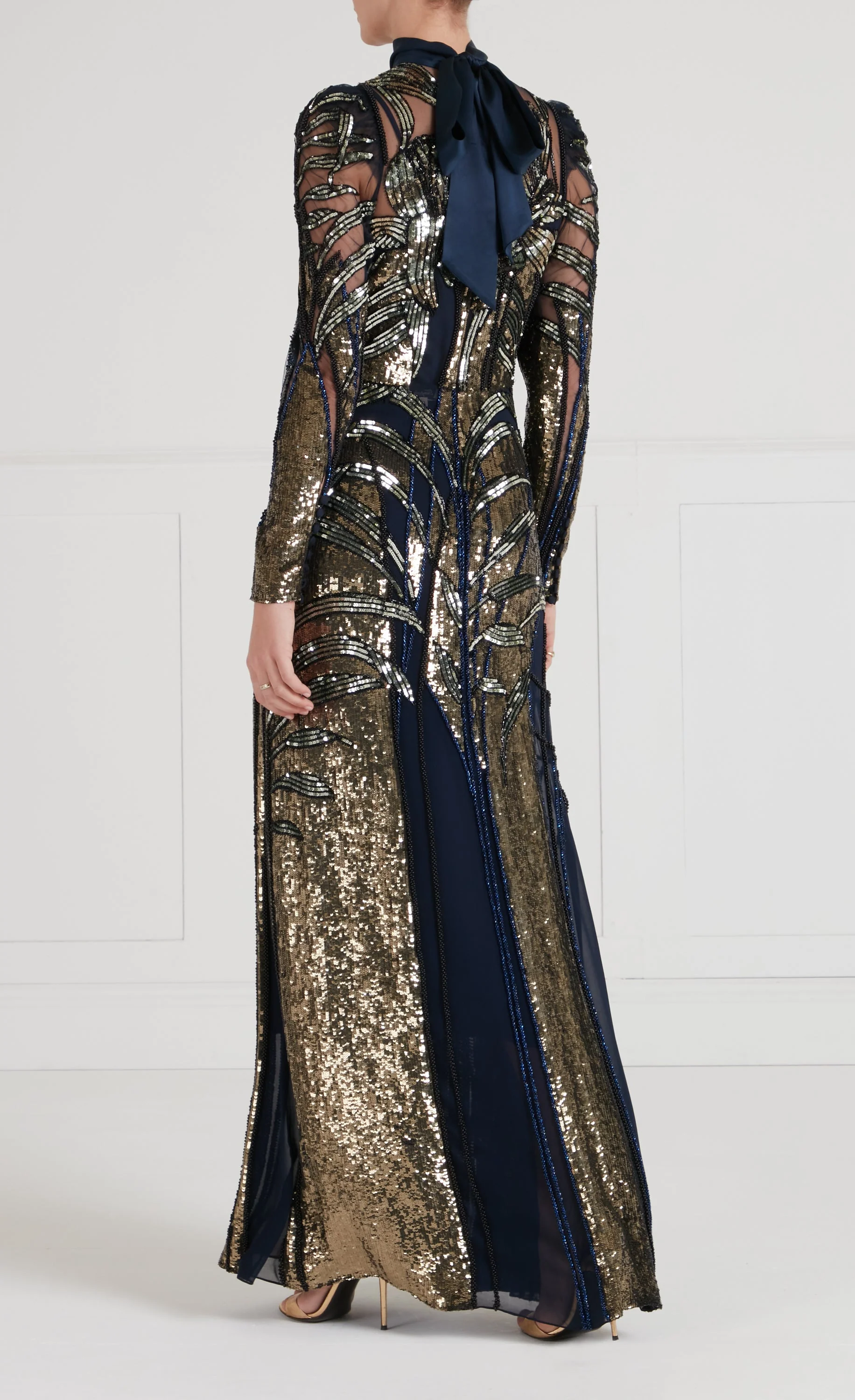 Mariana Sleeved Gown - Sapphire Blue - Image 6