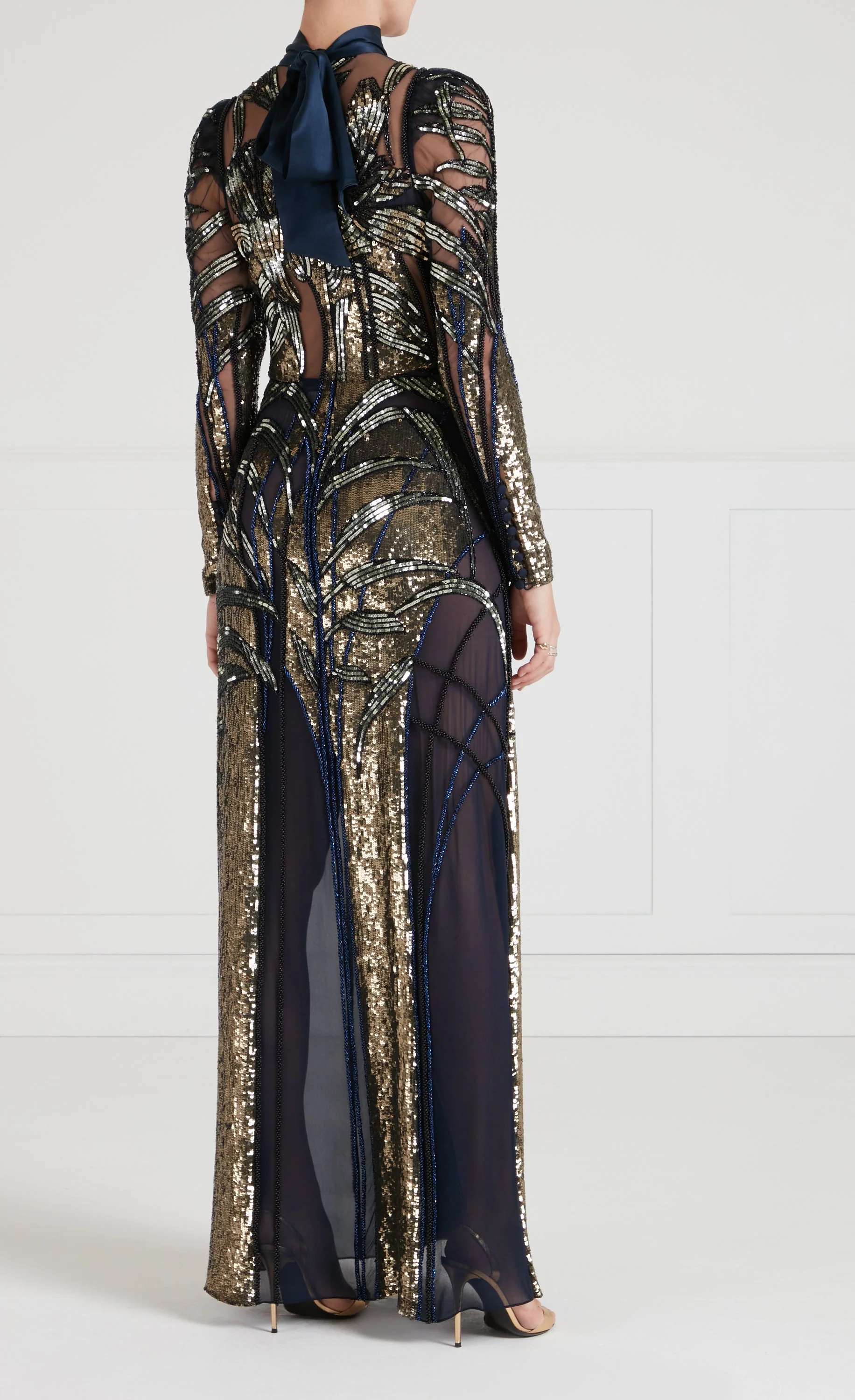 Mariana Sleeved Gown - Sapphire Blue - Image 7