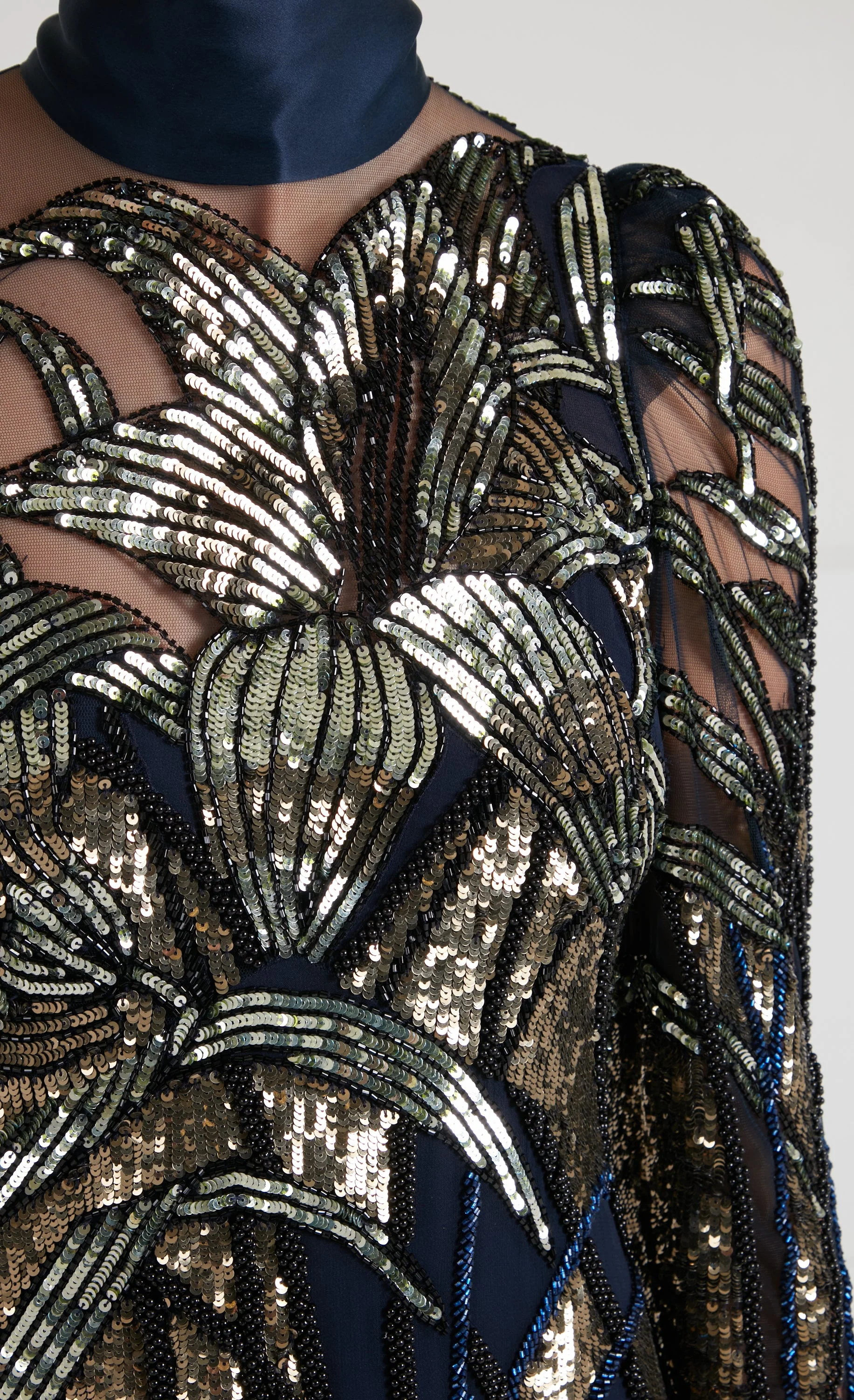 Mariana Sleeved Gown - Sapphire Blue - Image 8