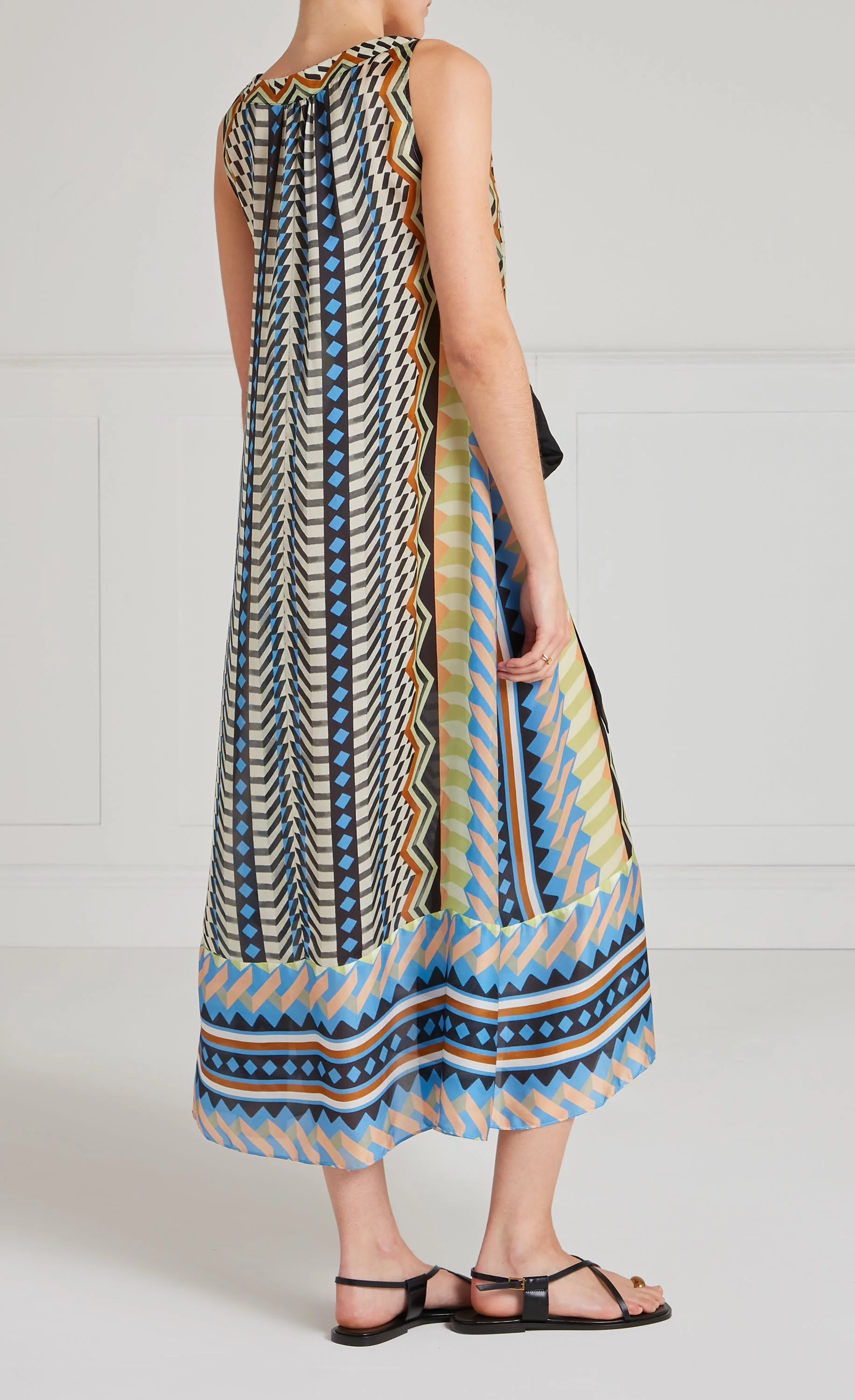 Meryl V-Neck Dress - Provence Blue Mix - Image 3