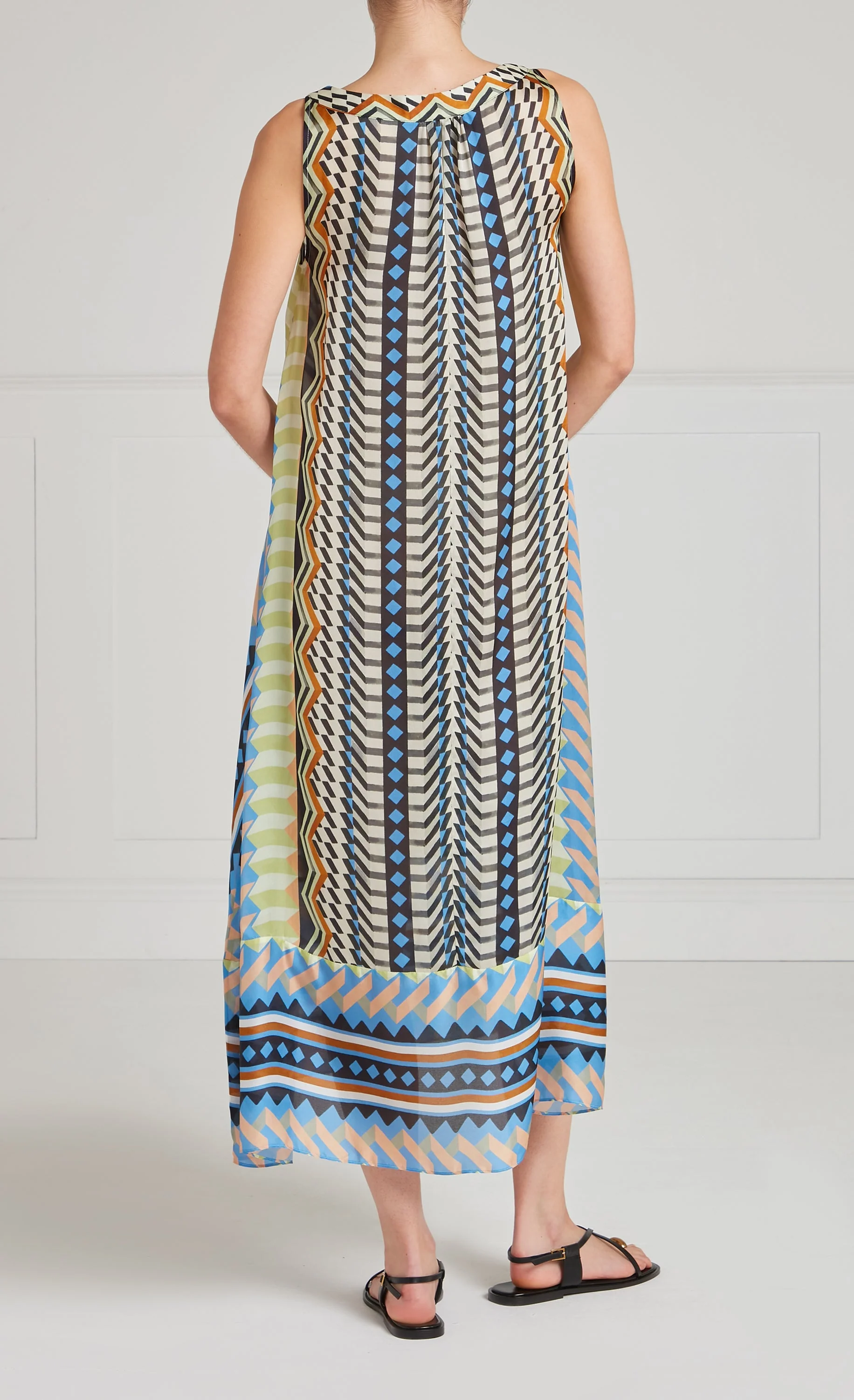 Meryl V-Neck Dress - Provence Blue Mix - Image 4