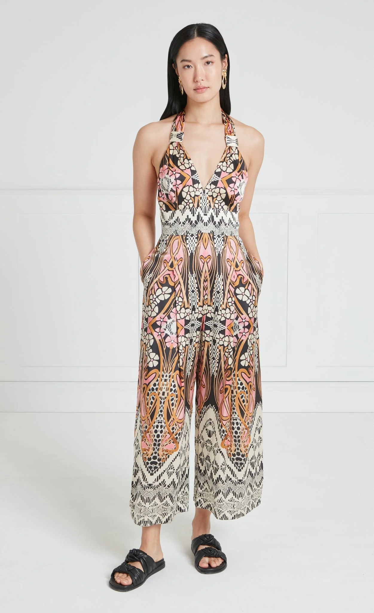 Monikh Jumpsuit - Pink & Sand Mix - Image 2