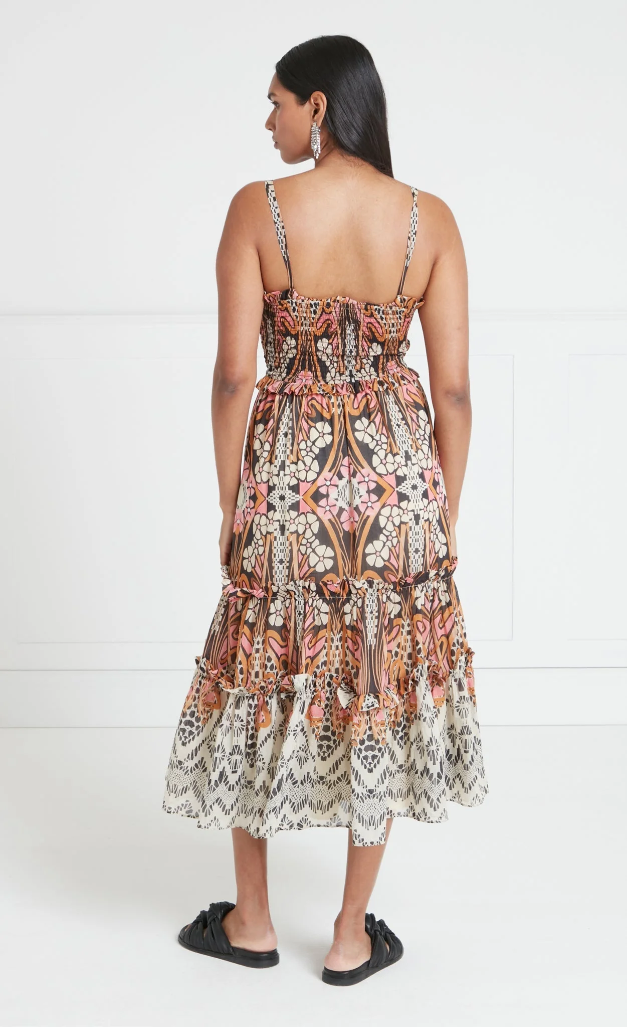 Monikh Strappy Dress - Pink & Sand Mix - Image 4