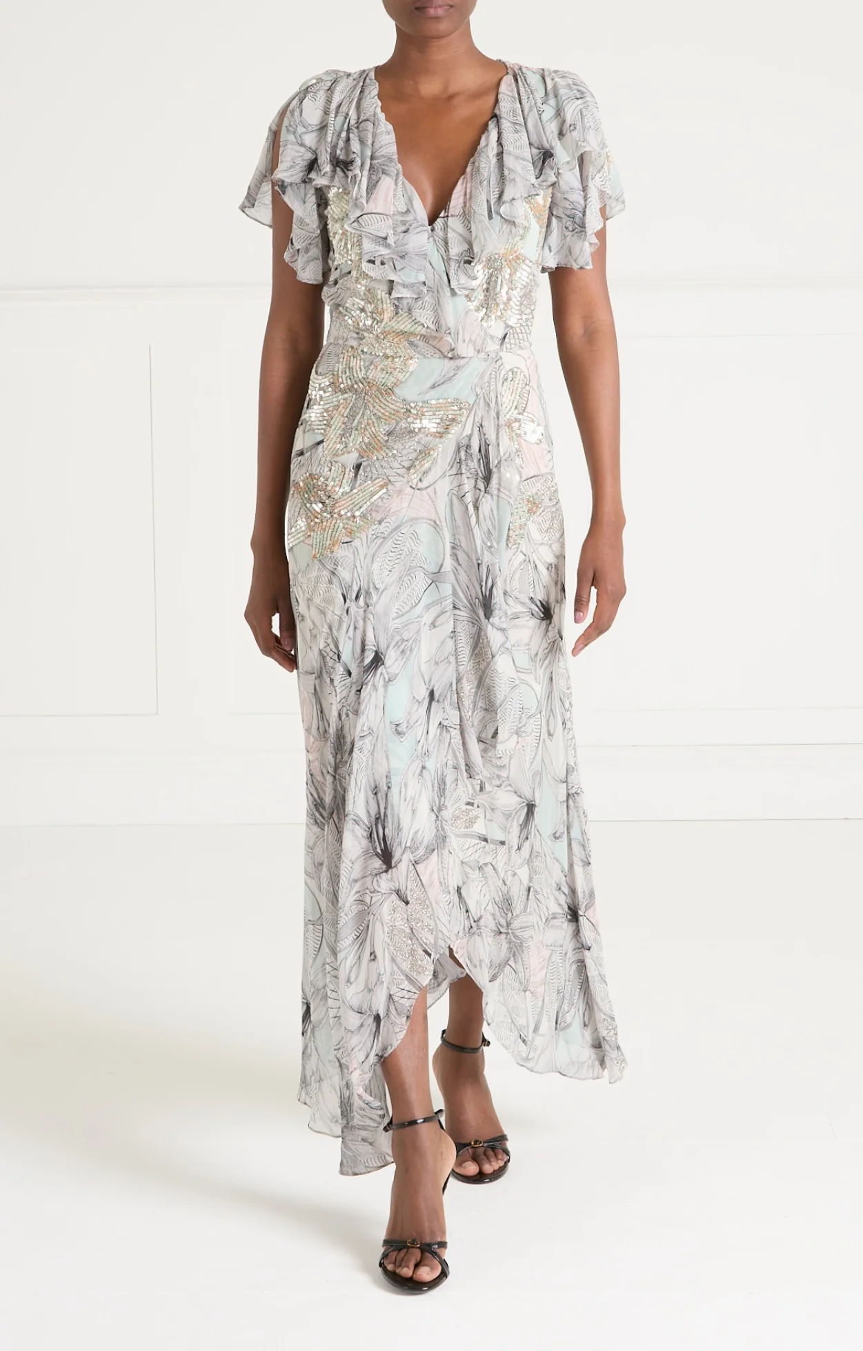 Nerissa Wrap Dress - Jade Green - Image 2