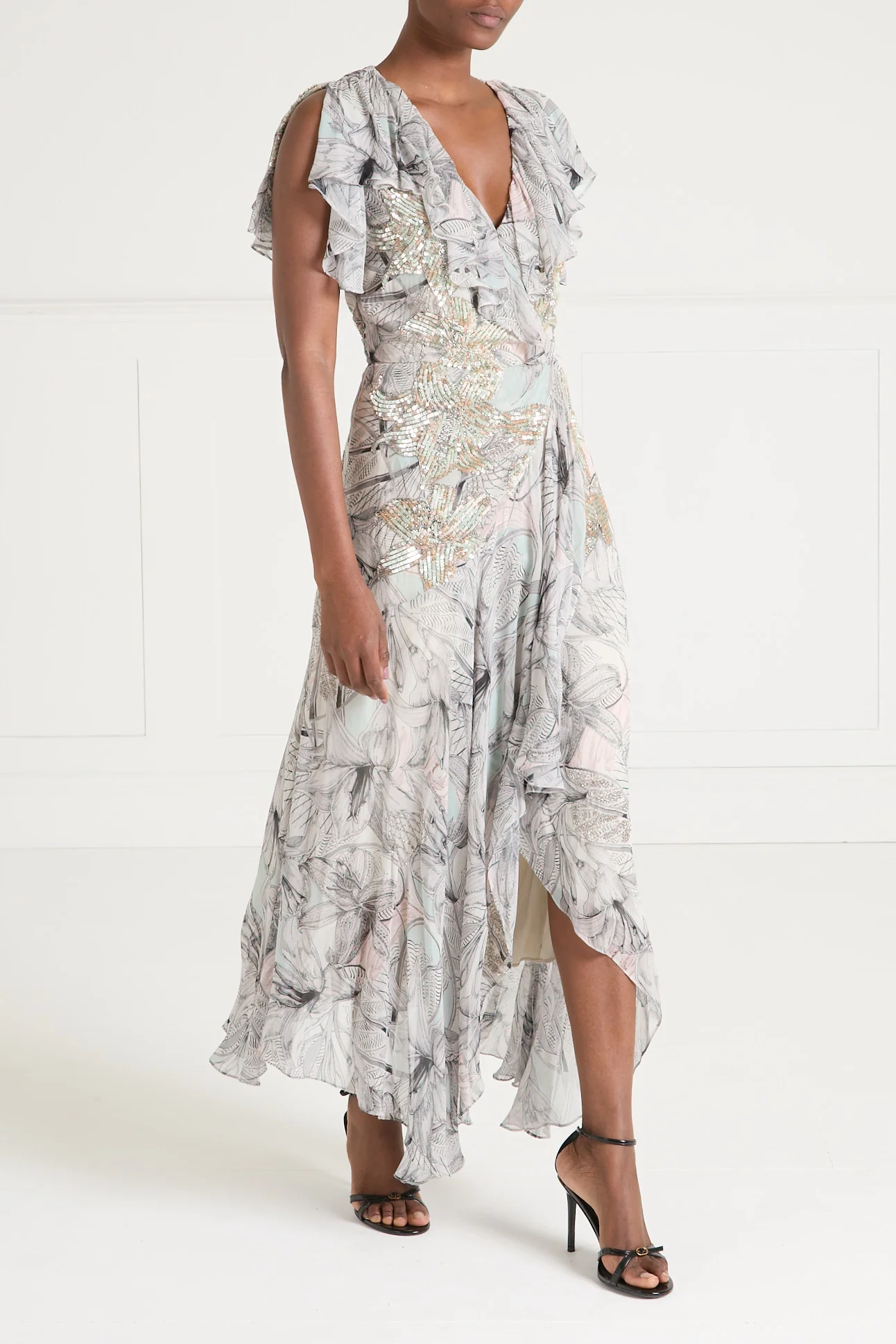 Nerissa Wrap Dress - Jade Green - Image 3