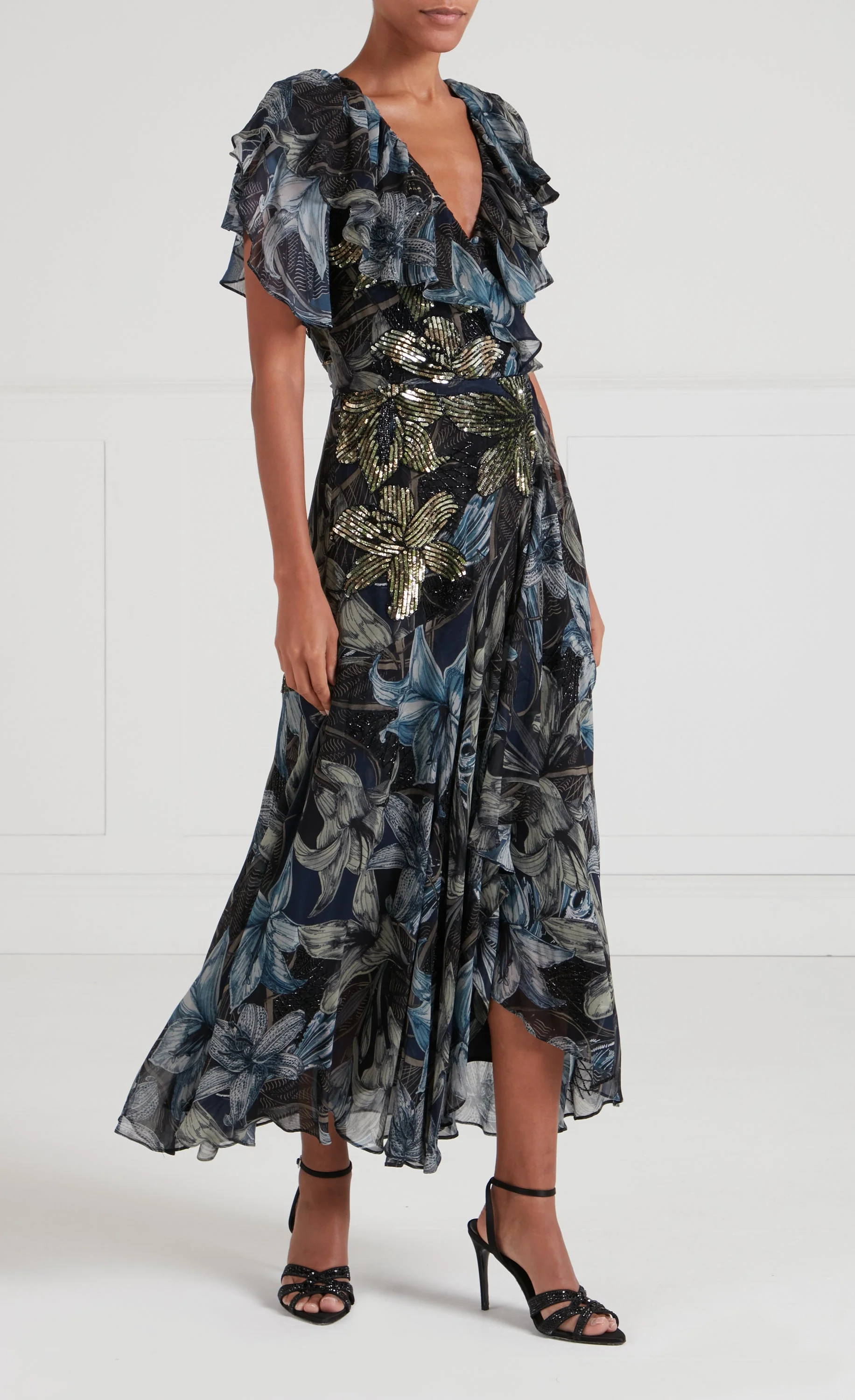 Nerissa Wrap Dress - Sapphire Blue - Image 4