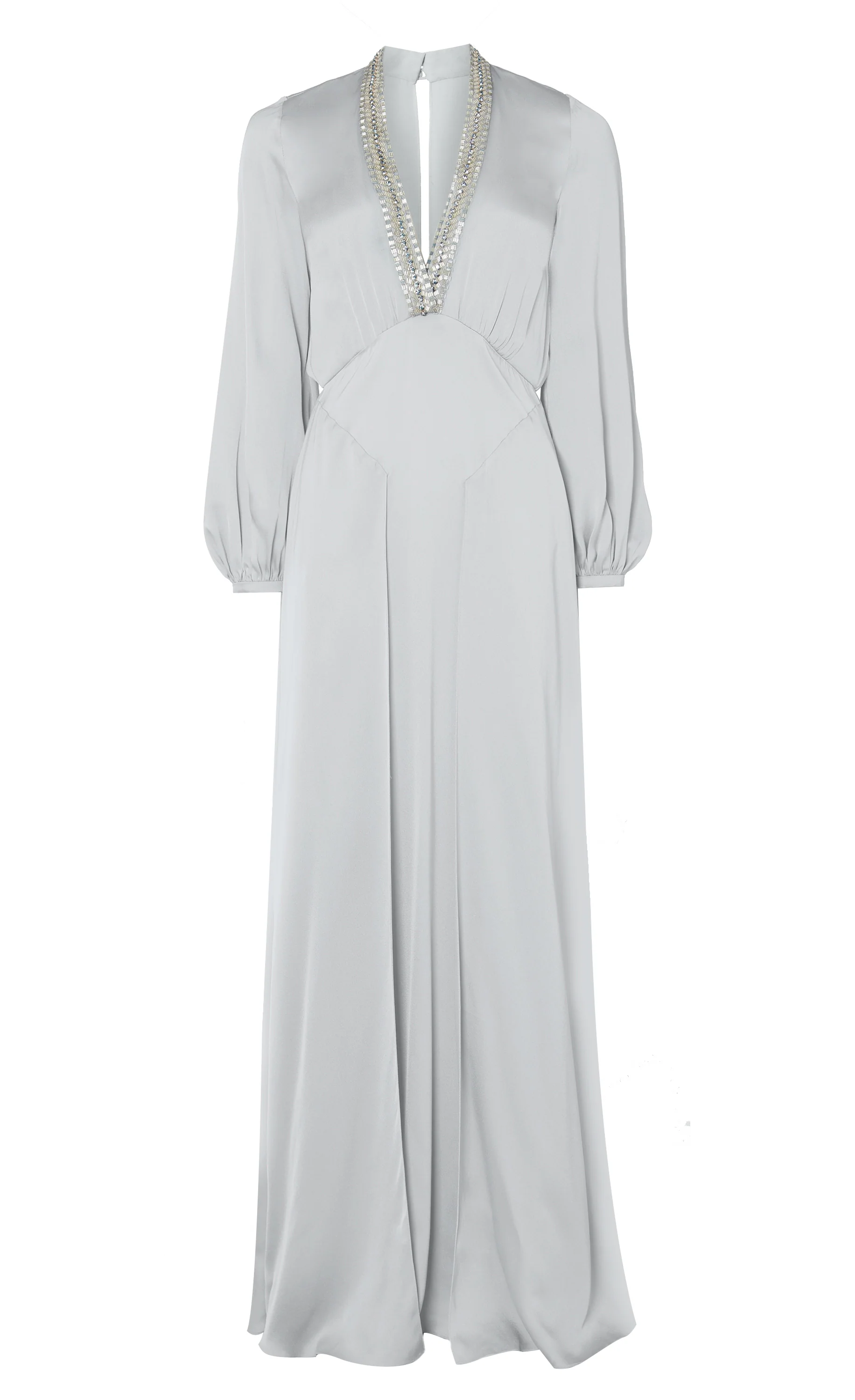 Nina Sleeved Gown - Silver
