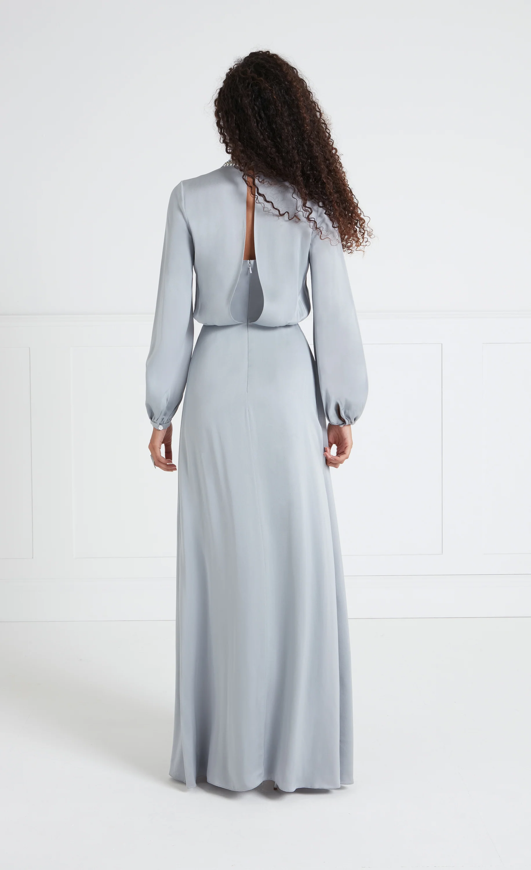Nina Sleeved Gown - Silver - Image 4