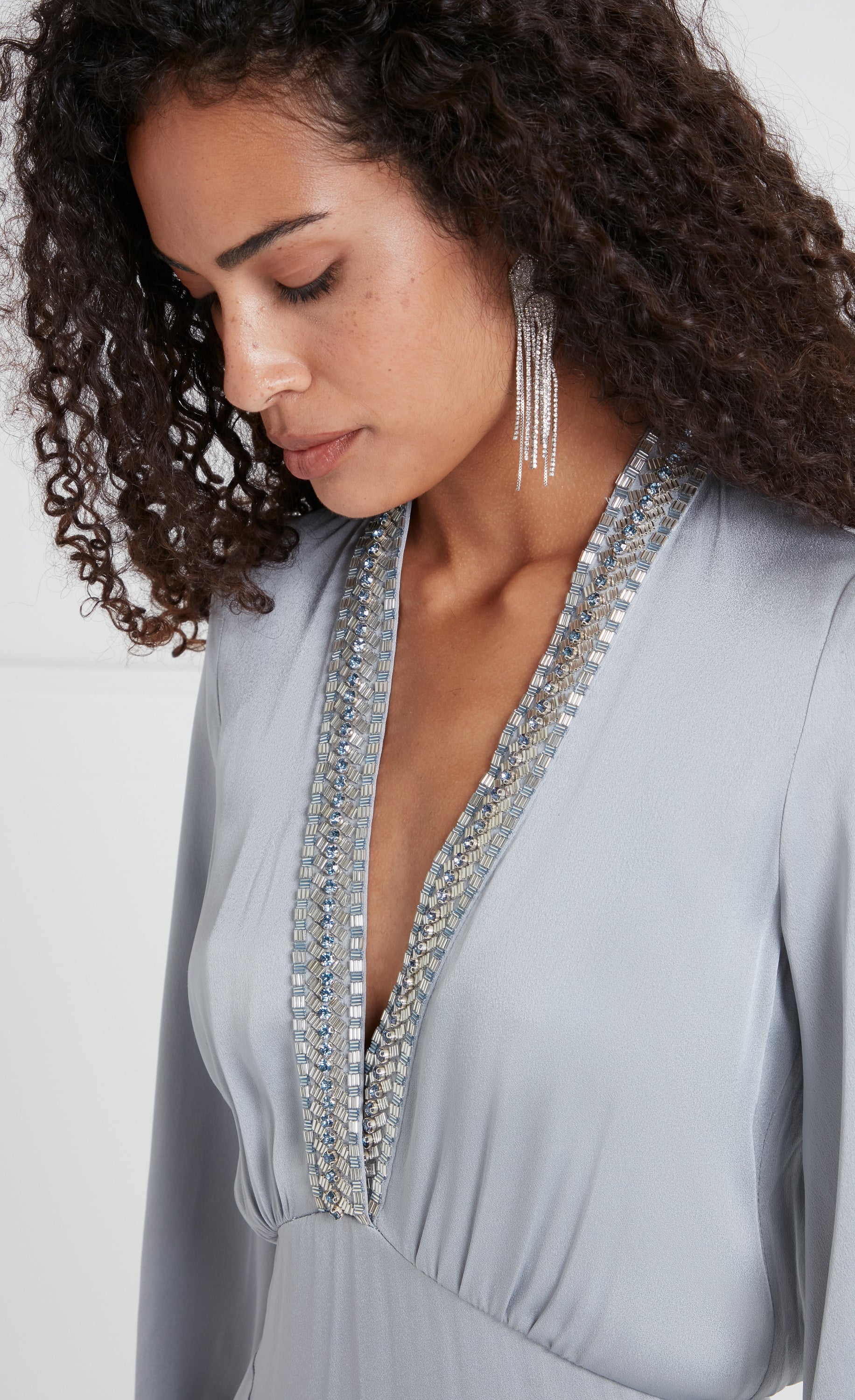 Nina Sleeved Gown - Silver - Image 5