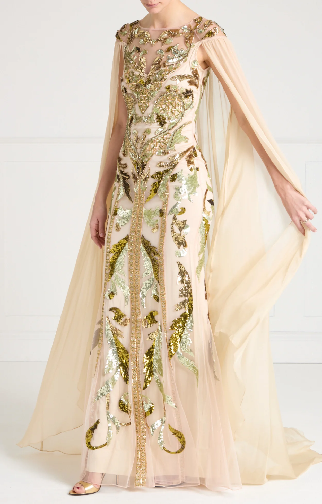 Novella Cape Gown - Gold - Image 4