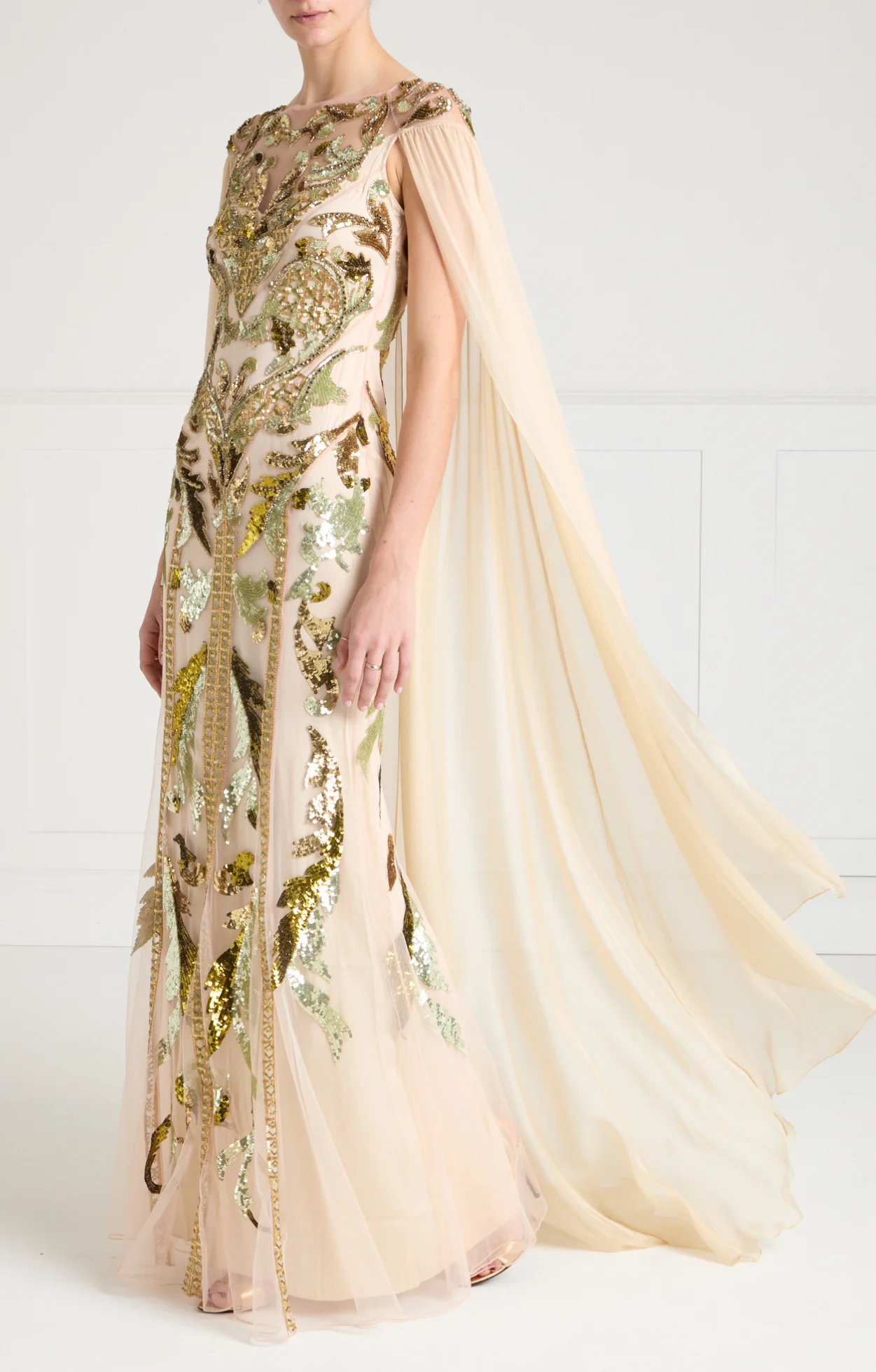 Novella Cape Gown - Gold - Image 5