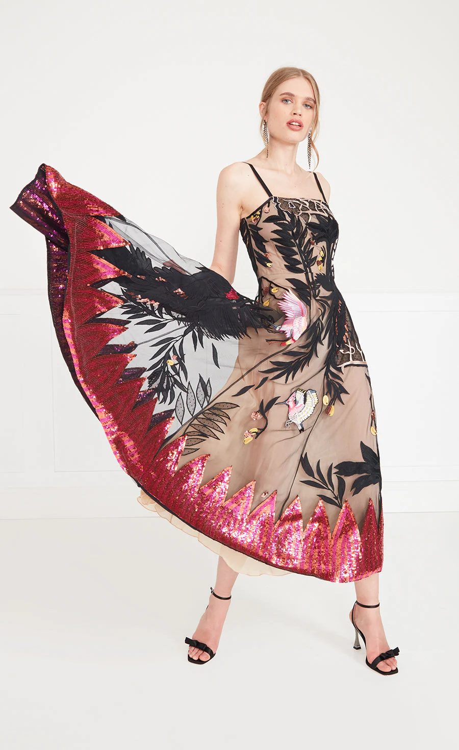 Opera Strappy Dress - Black Mix - Image 2