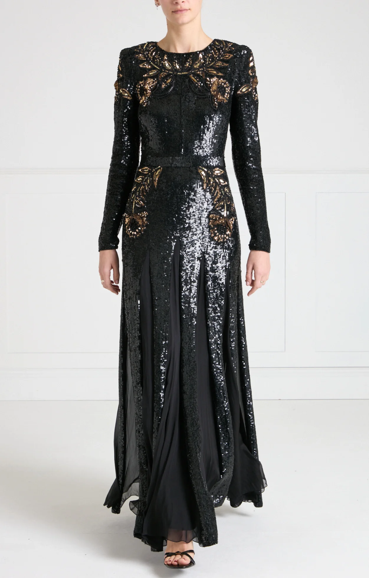 Porta Sleeved Gown - Black & Gold - Image 2