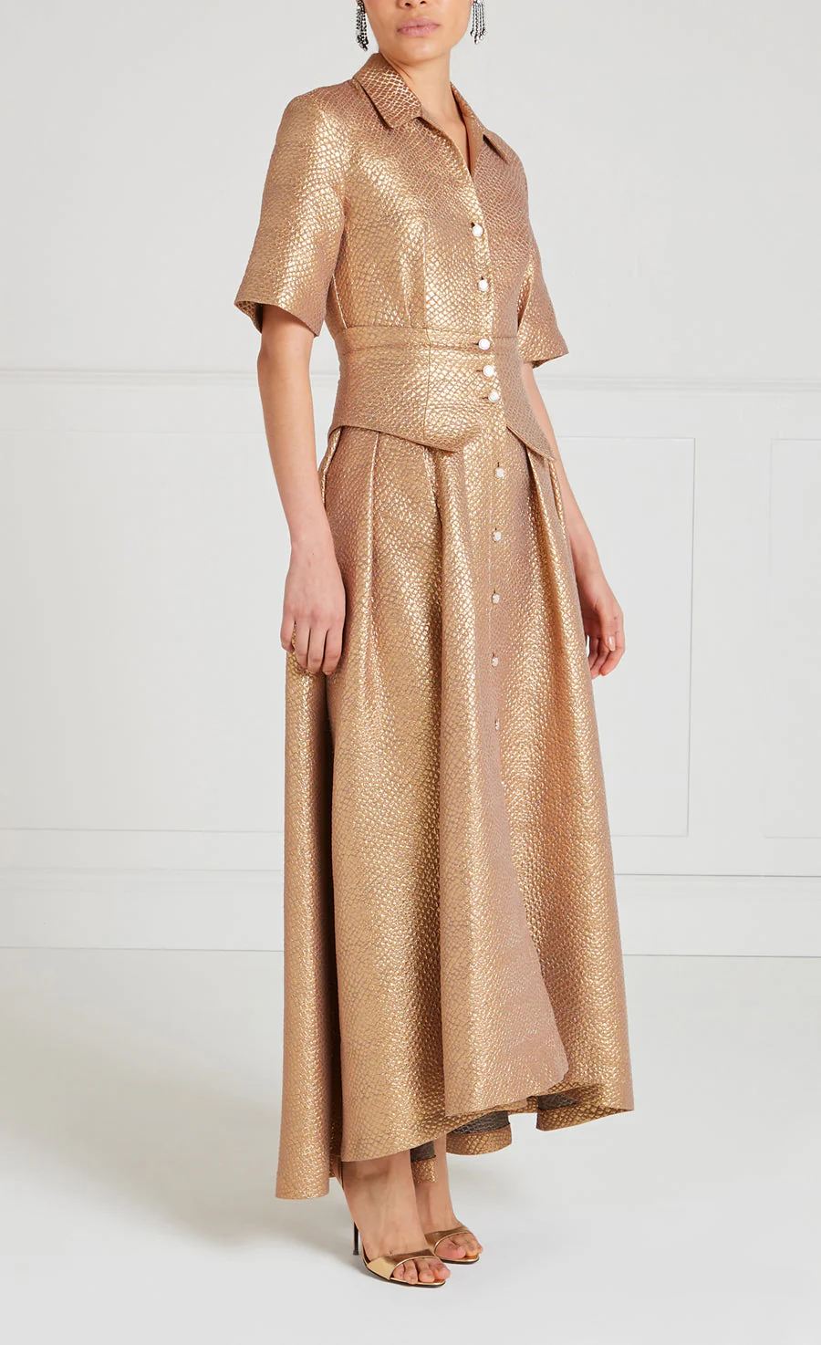 Rita Shirt Dress - Gold - Image 3