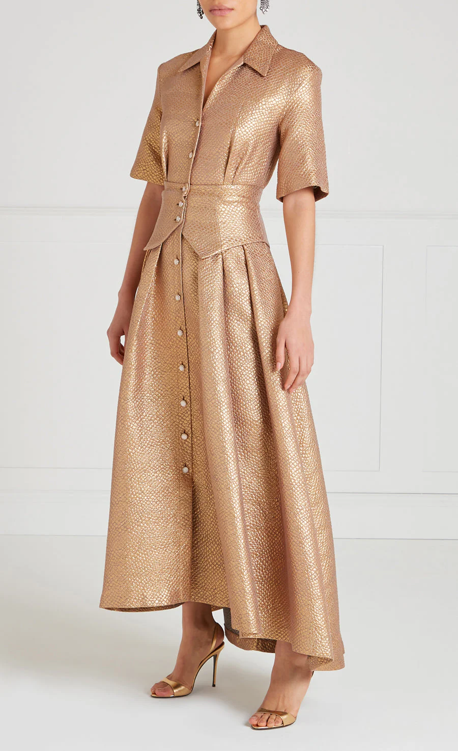 Rita Shirt Dress - Gold - Image 4