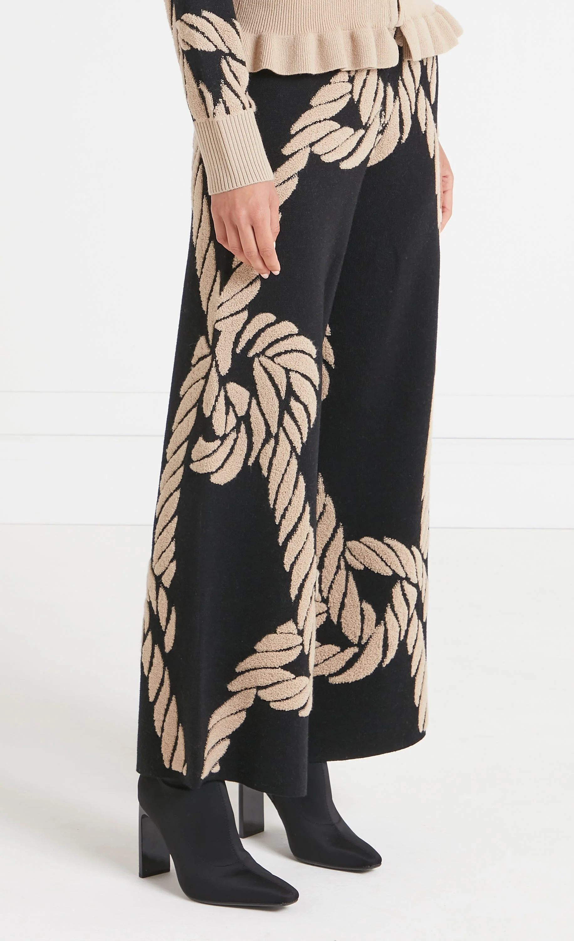 Rope Knit Trousers - Black - Image 3