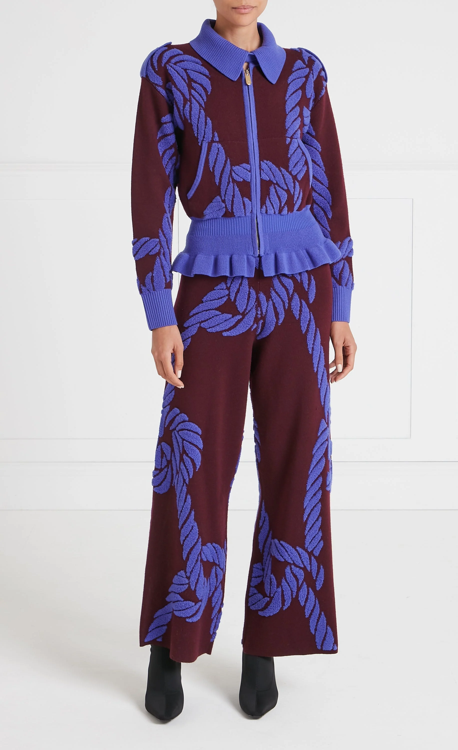 Rope Knit Trousers - Merlot - Image 2