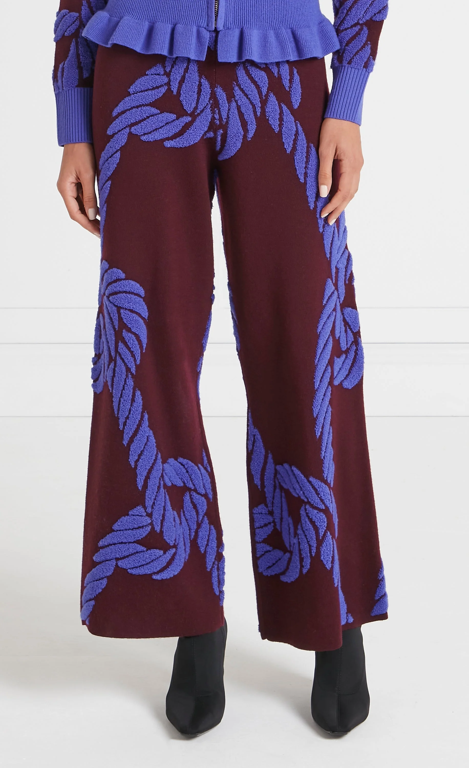 Rope Knit Trousers - Merlot - Image 3