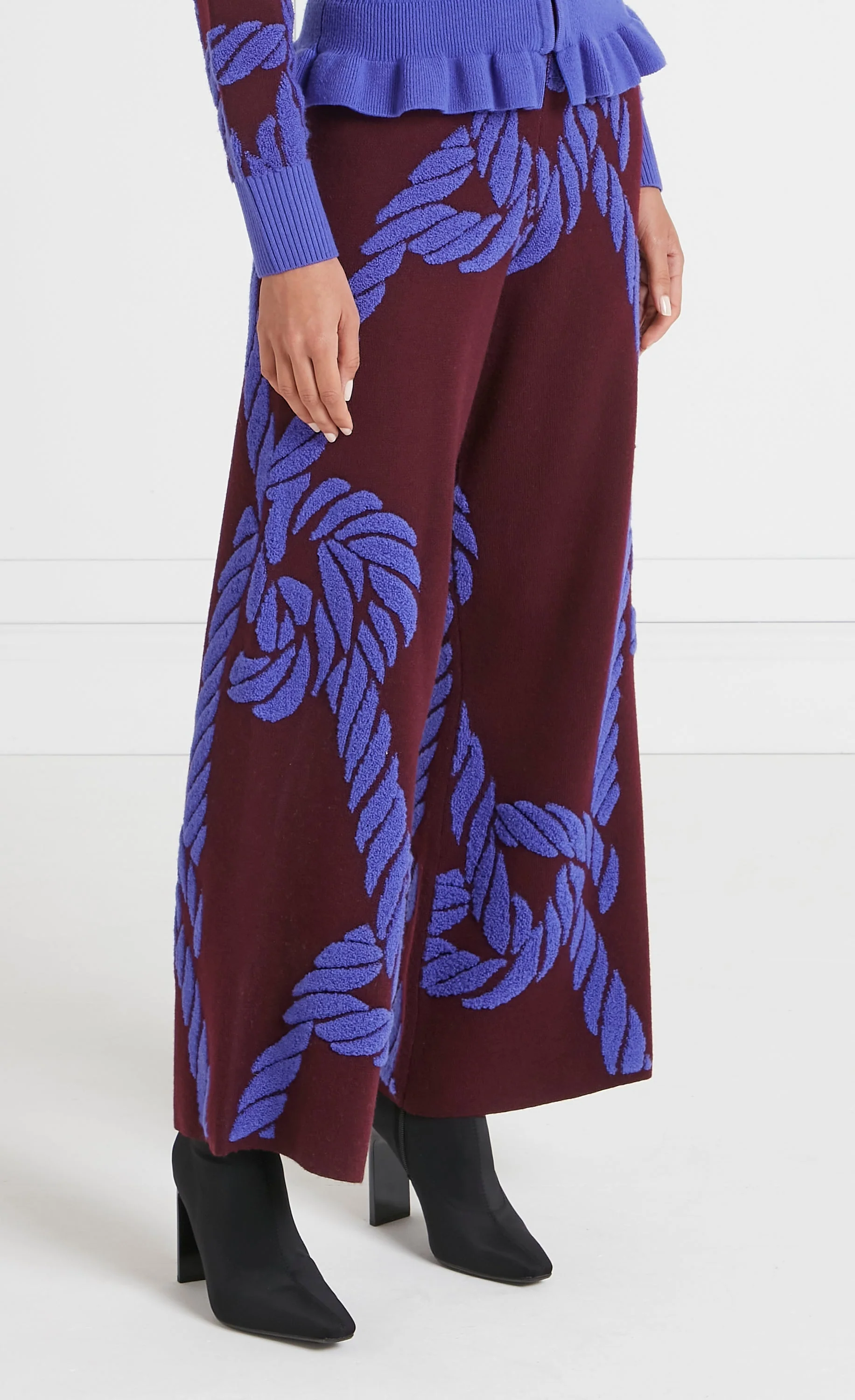 Rope Knit Trousers - Merlot - Image 4
