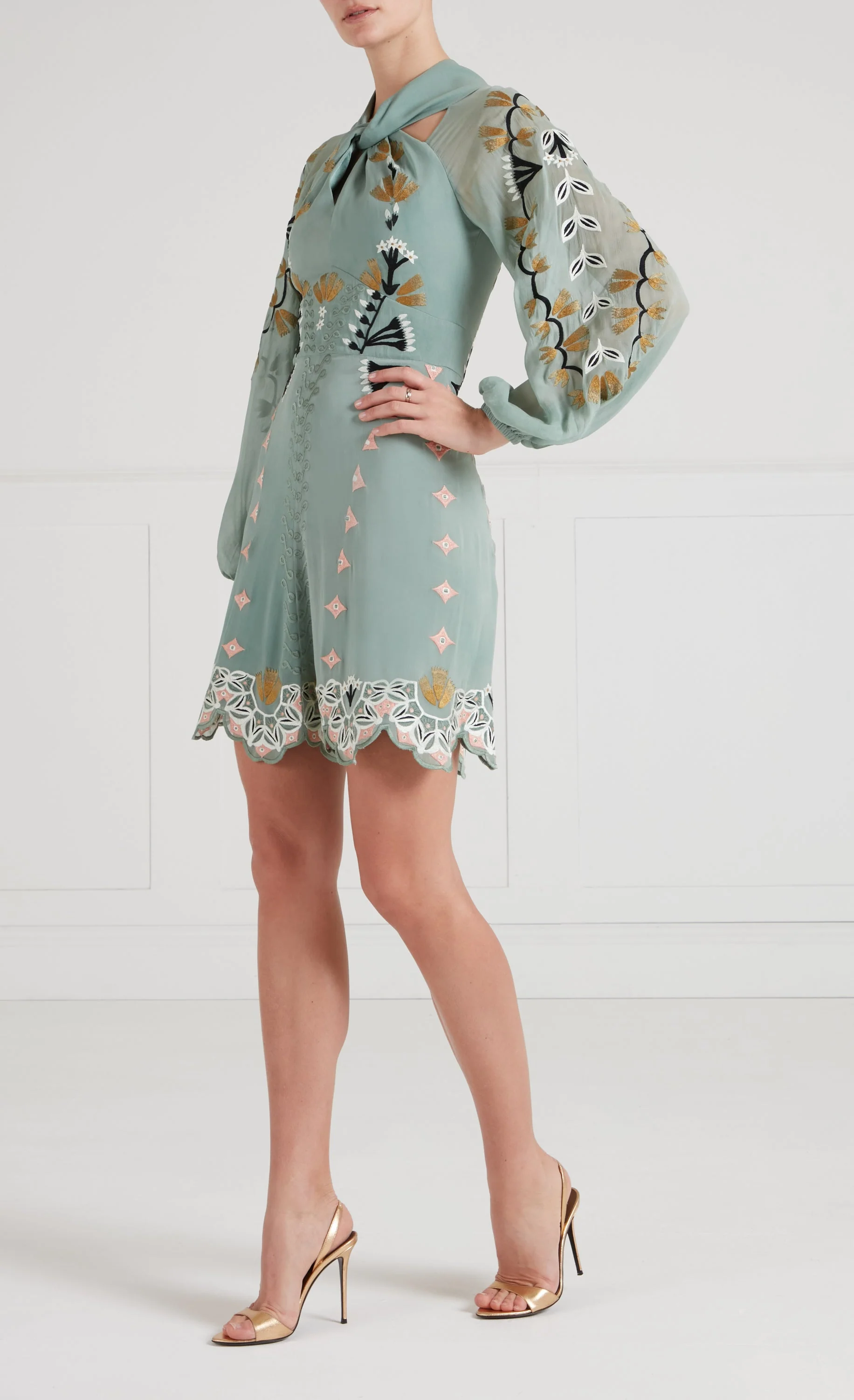 Rosalba Mini Dress - Jade Green - Image 3