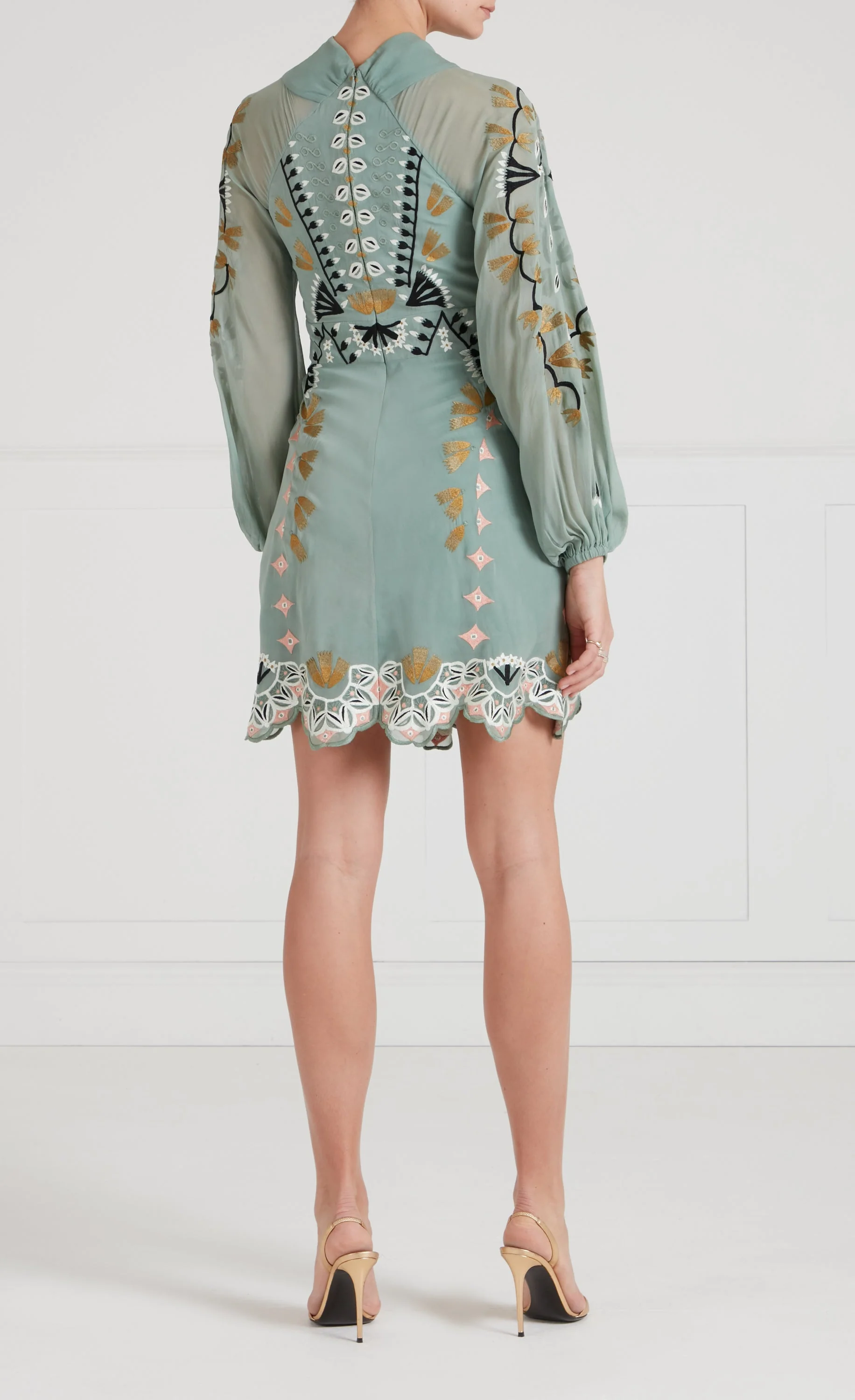 Rosalba Mini Dress - Jade Green - Image 4