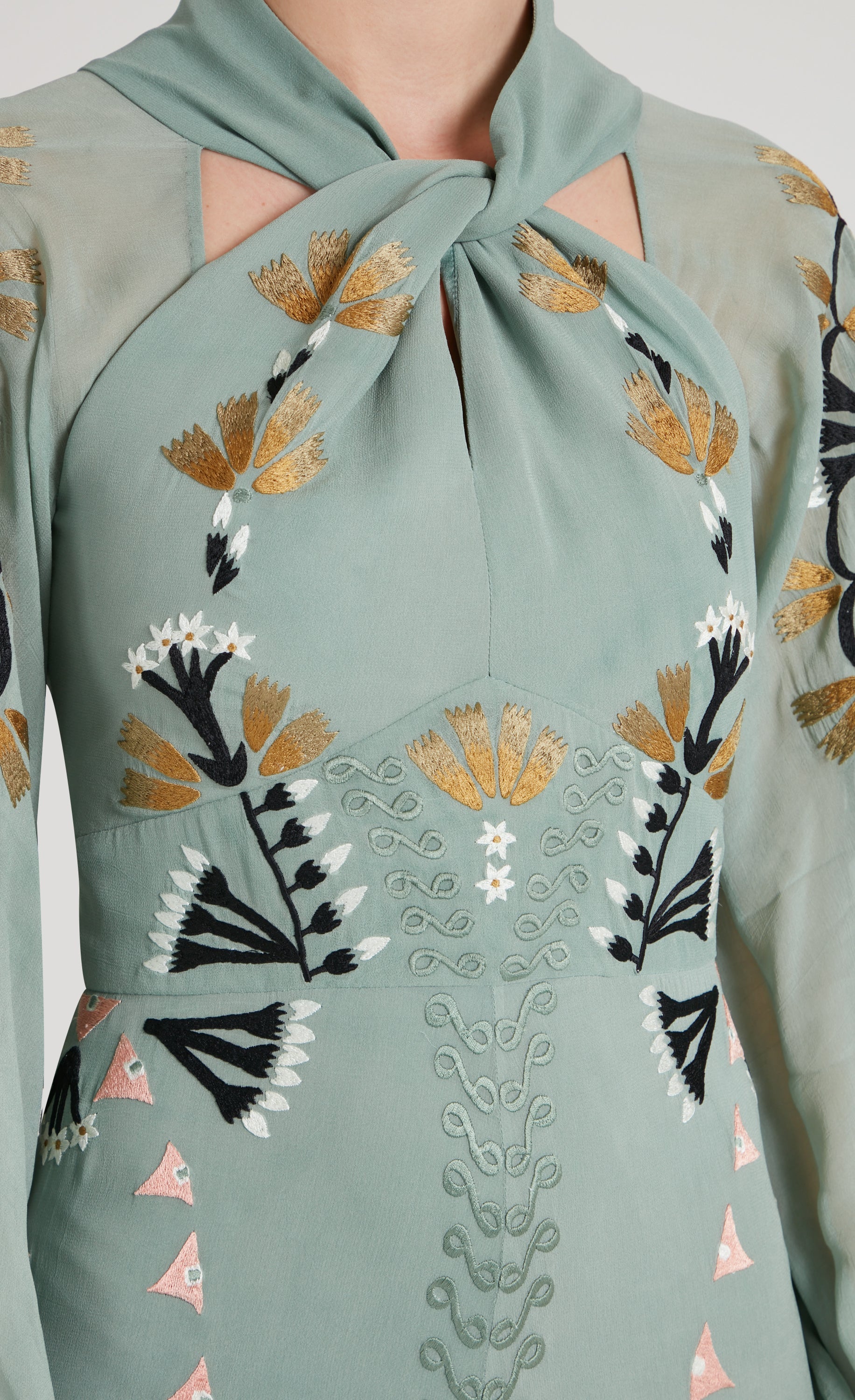 Rosalba Mini Dress - Jade Green - Image 5