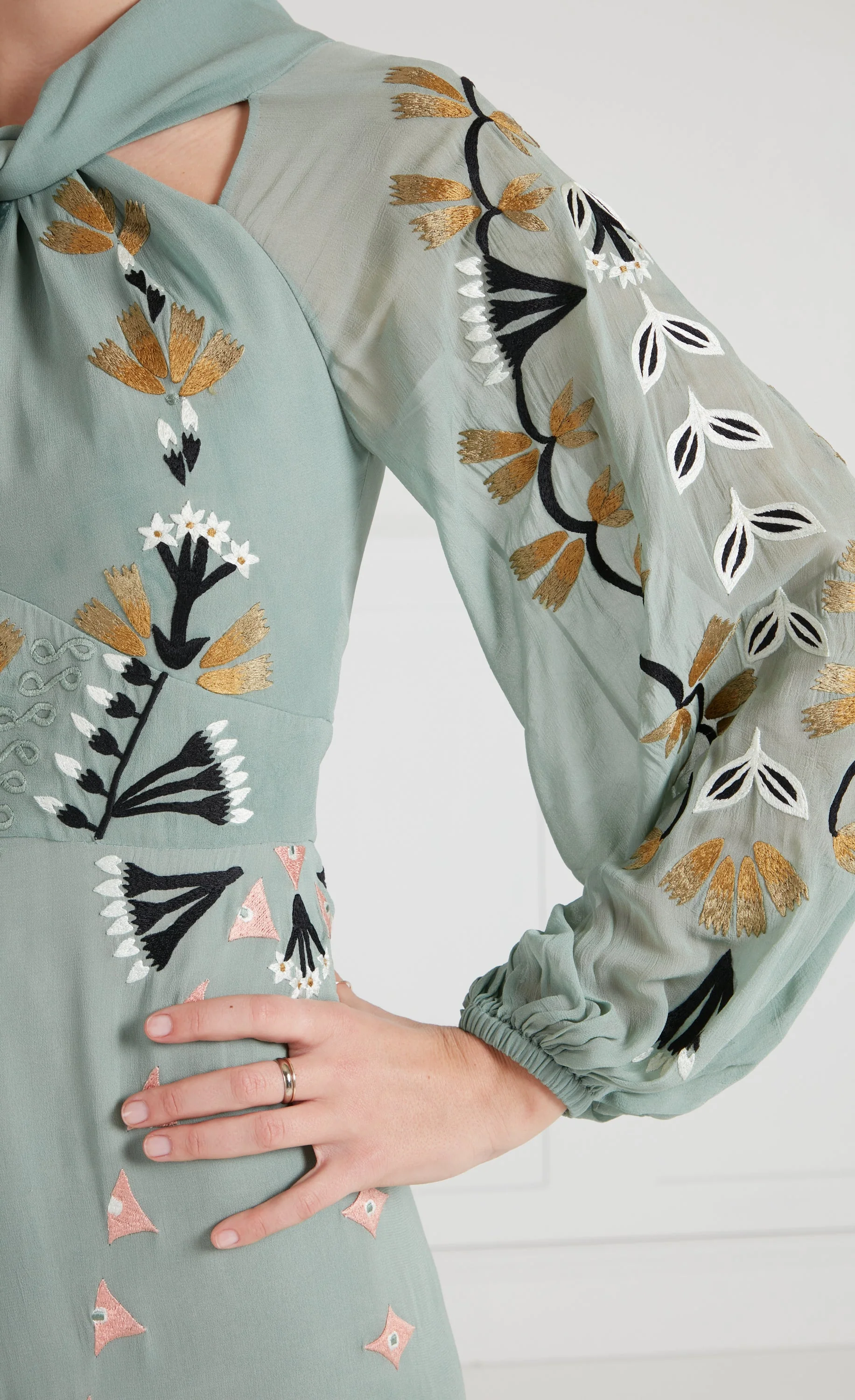 Rosalba Mini Dress - Jade Green - Image 6