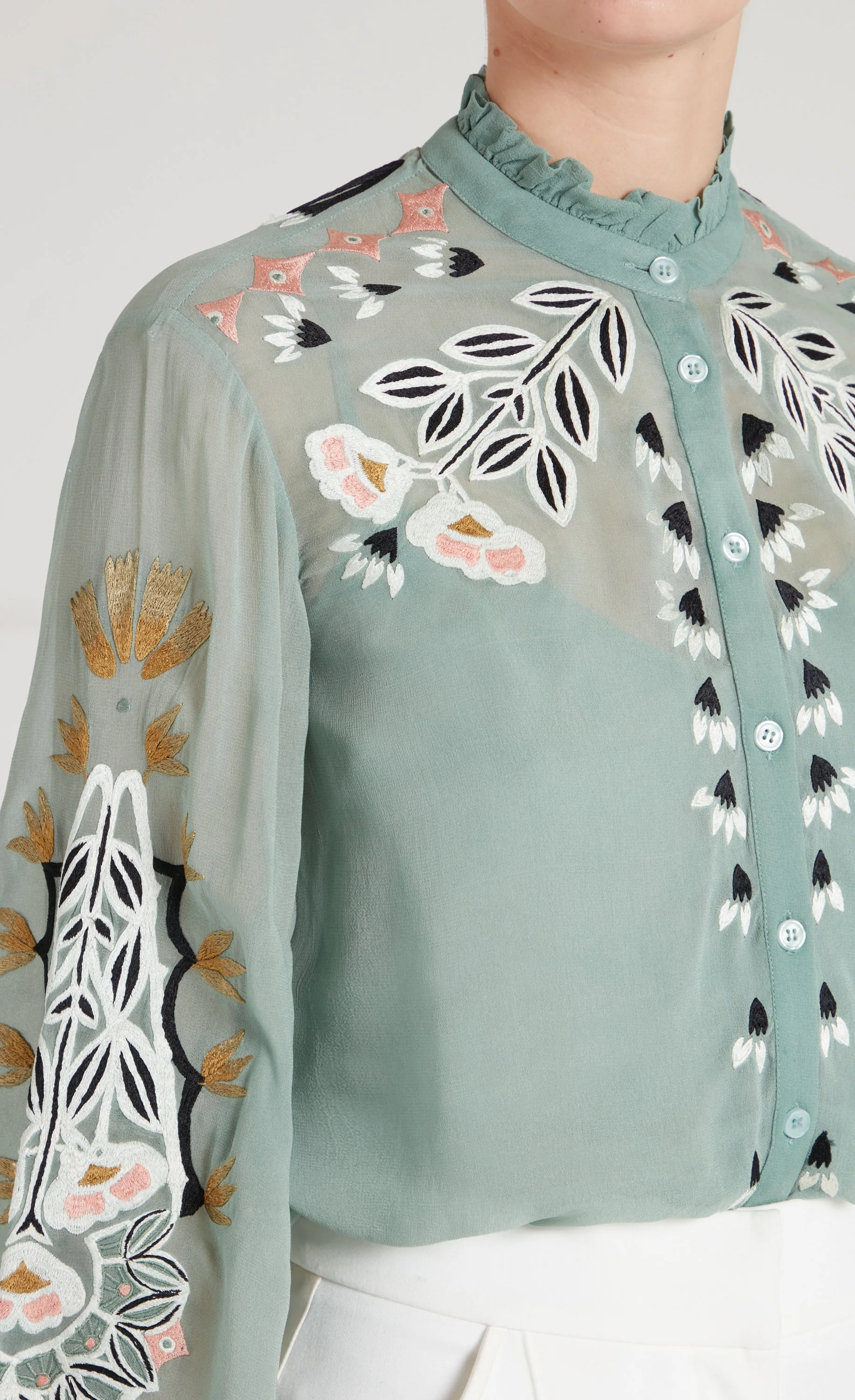 Rosalba Shirt - Jade Green - Image 6