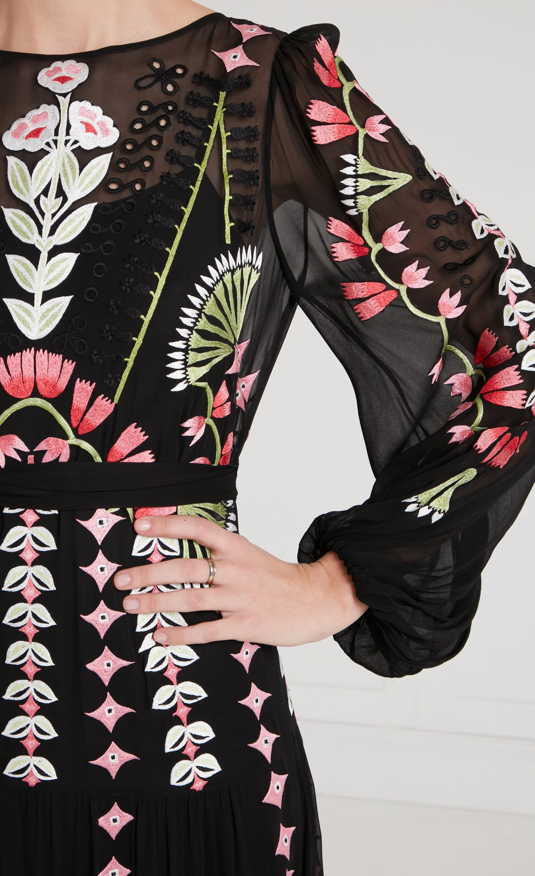 Rosalba Sleeved Dress - Black - Image 3