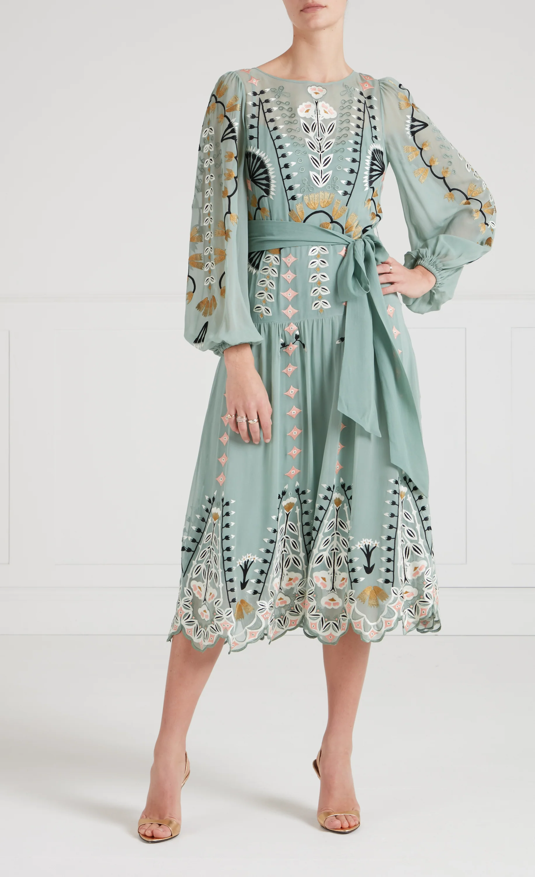 Rosalba Sleeved Dress - Jade Green - Image 2