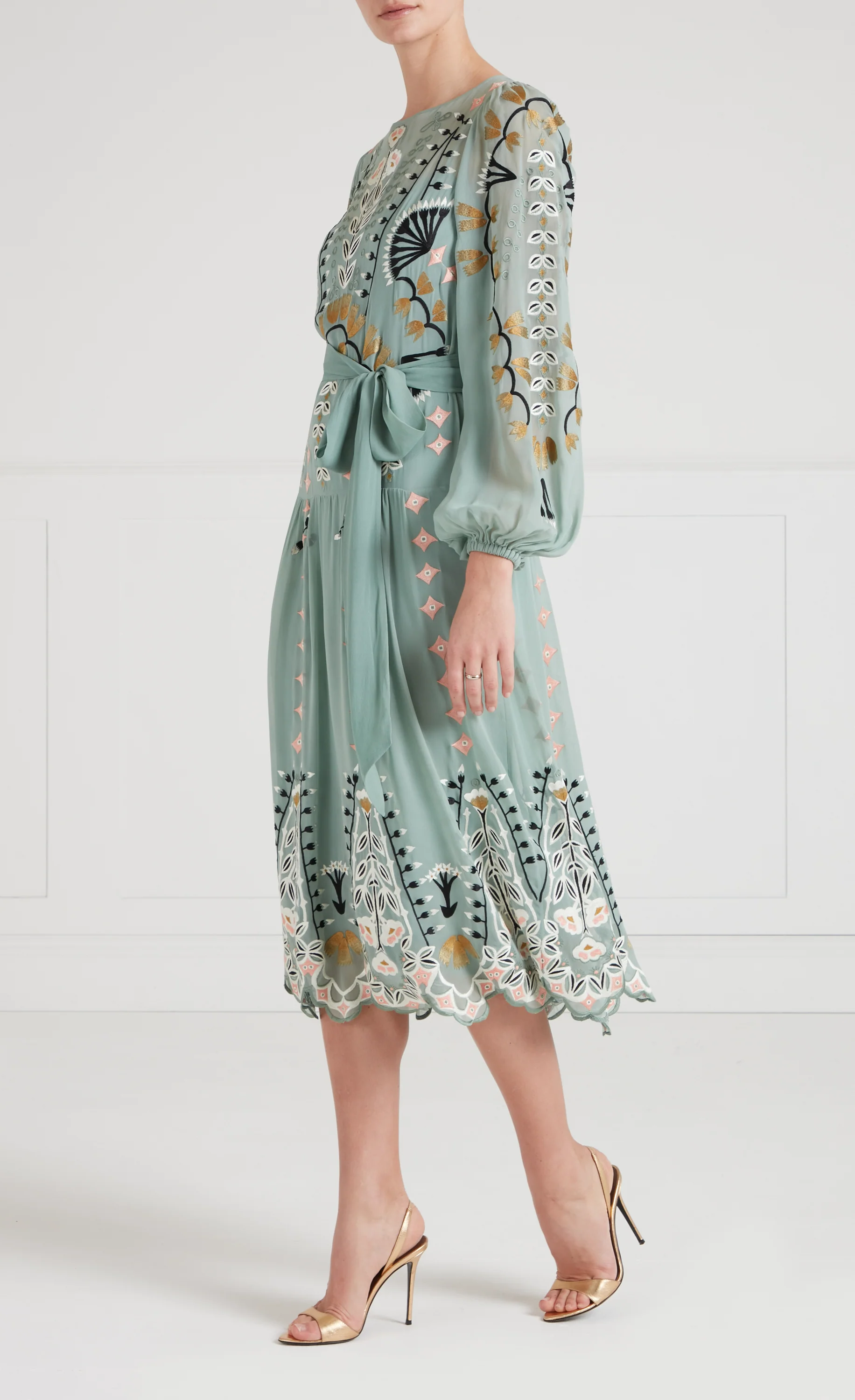 Rosalba Sleeved Dress - Jade Green - Image 3