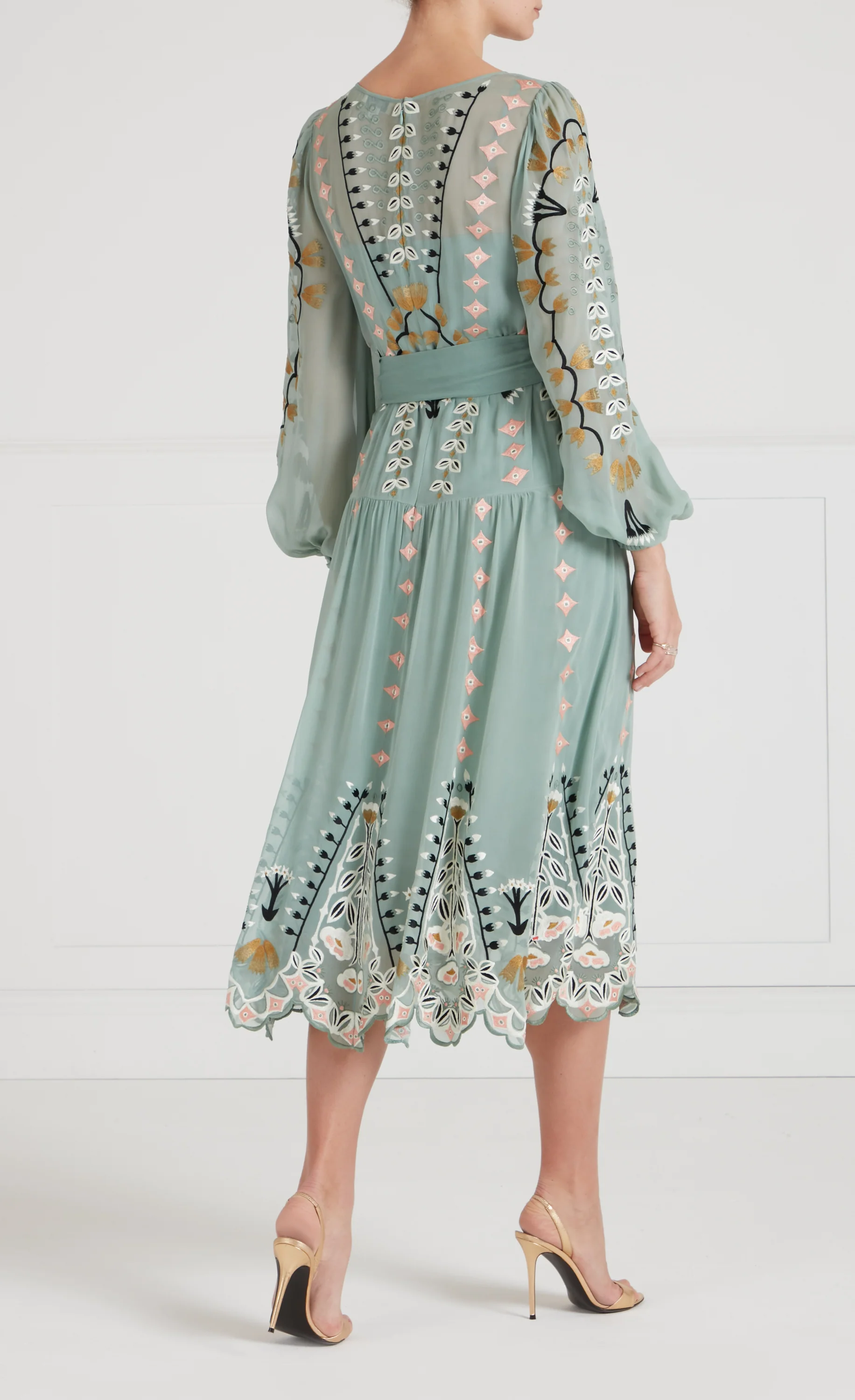 Rosalba Sleeved Dress - Jade Green - Image 4