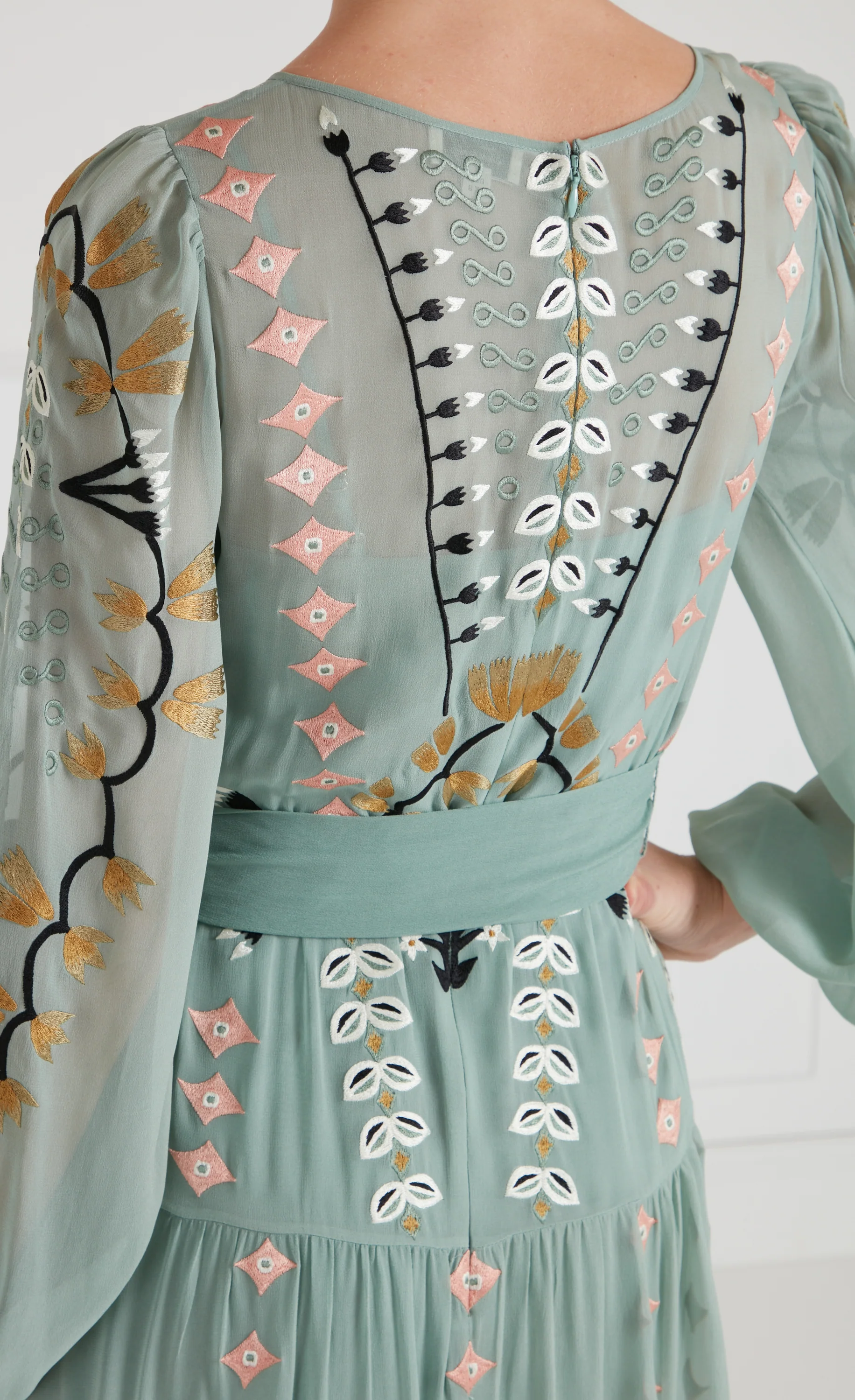 Rosalba Sleeved Dress - Jade Green - Image 8