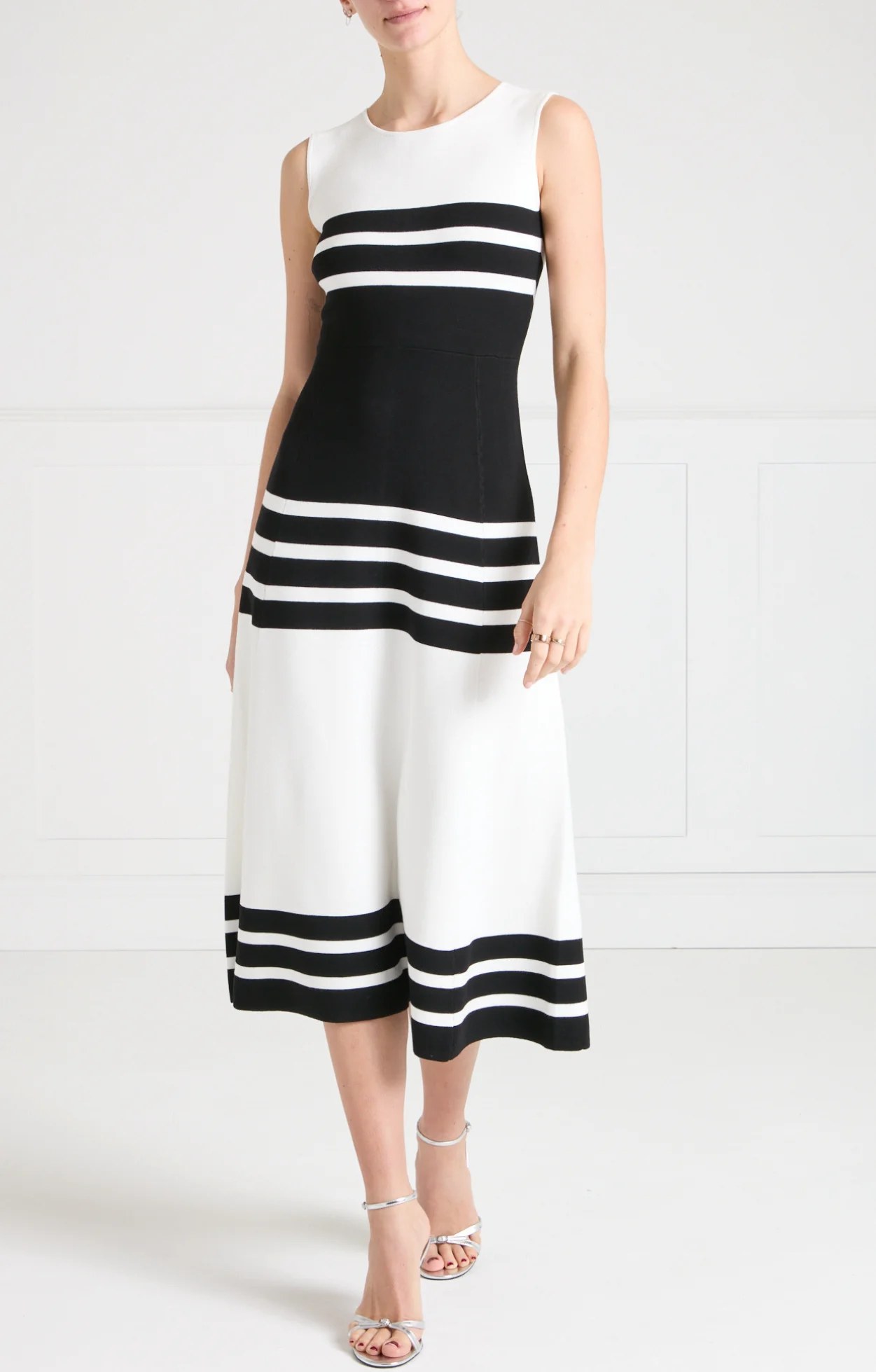 Sailor Knit Dress - Black/White - Image 2