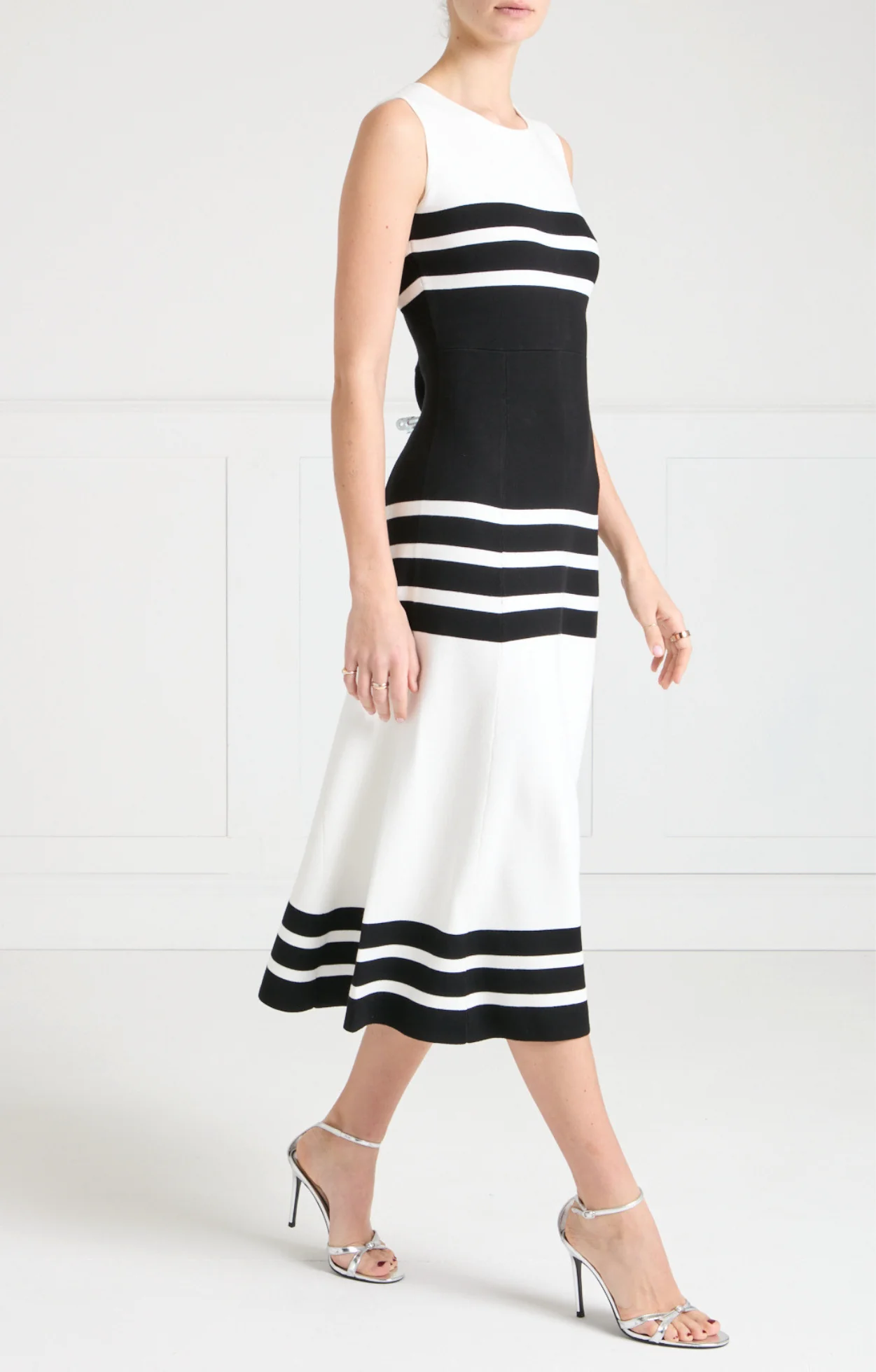 Sailor Knit Dress - Black/White - Image 3
