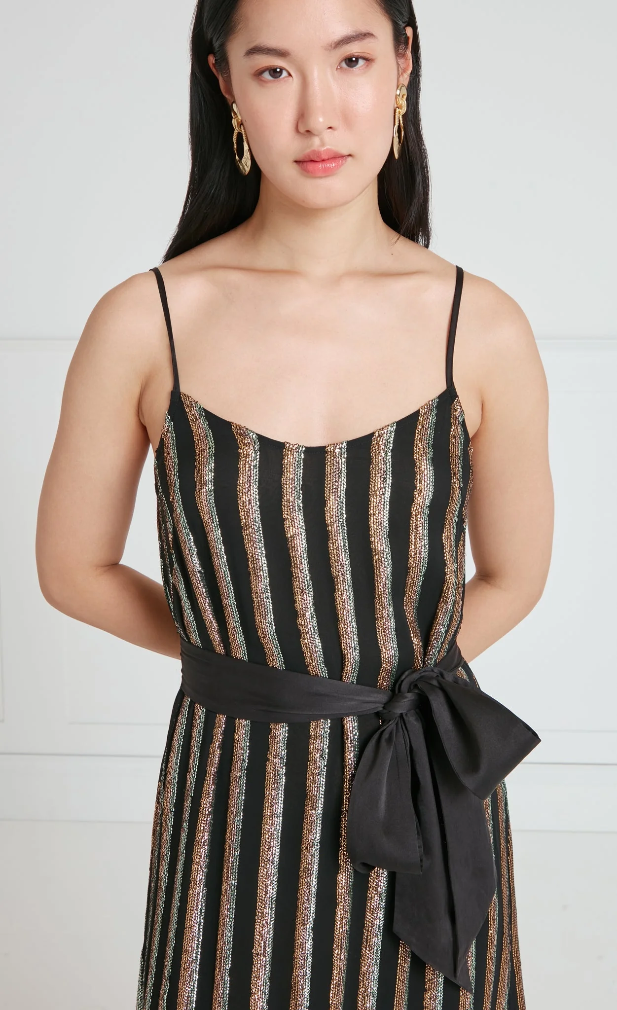 Selena Slip Dress - Black - Image 5