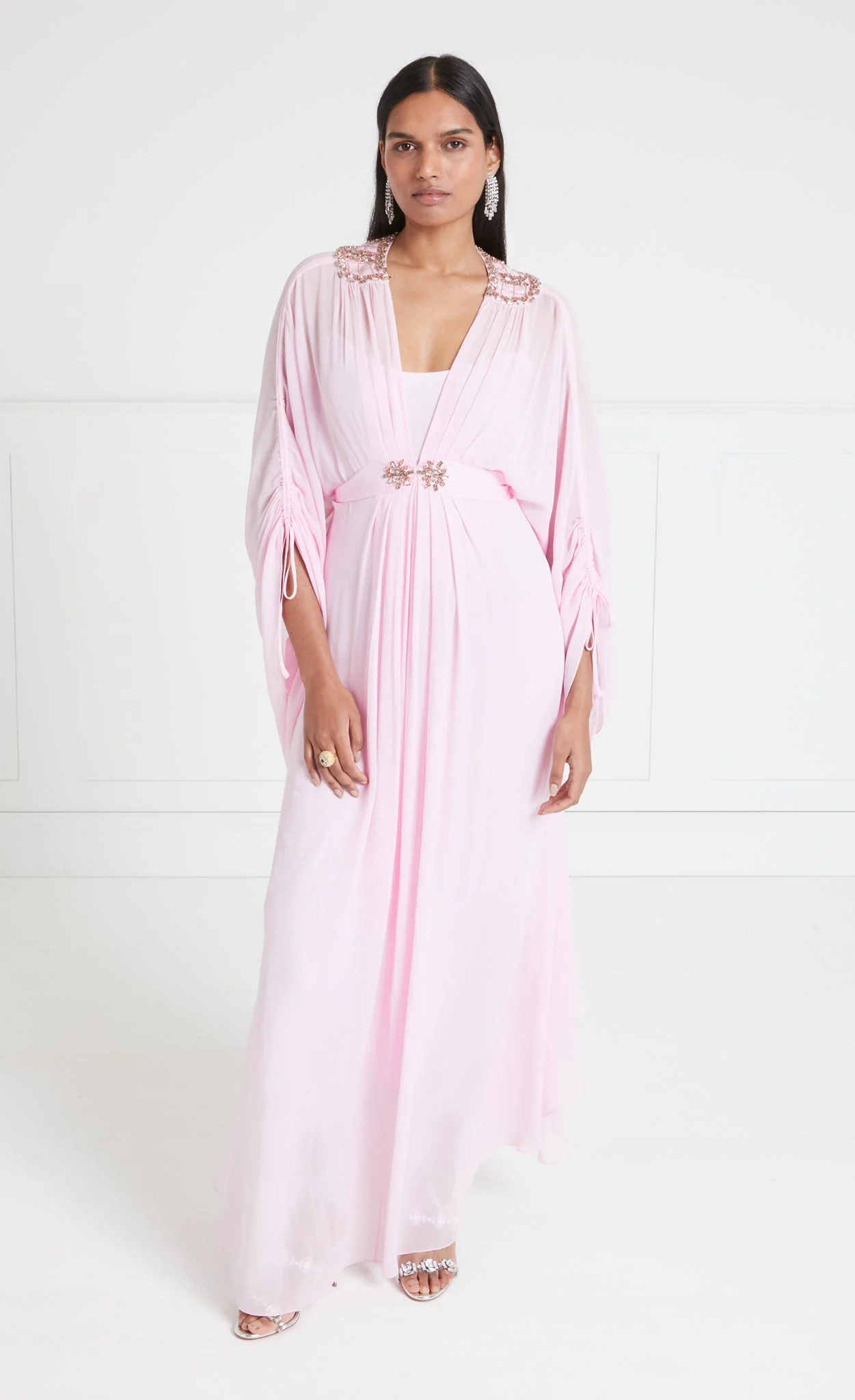 Sofia Long Kaftan - Powder Pink - Image 2