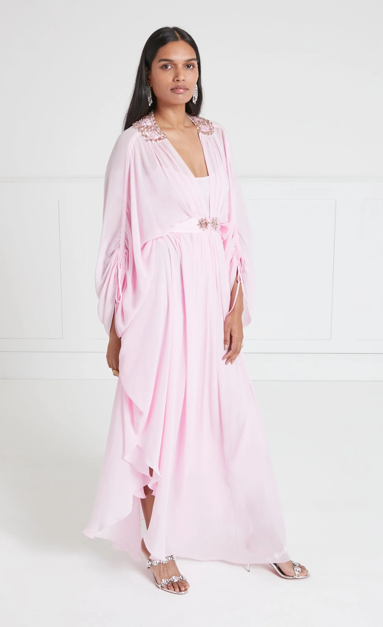 Sofia Long Kaftan - Powder Pink - Image 3