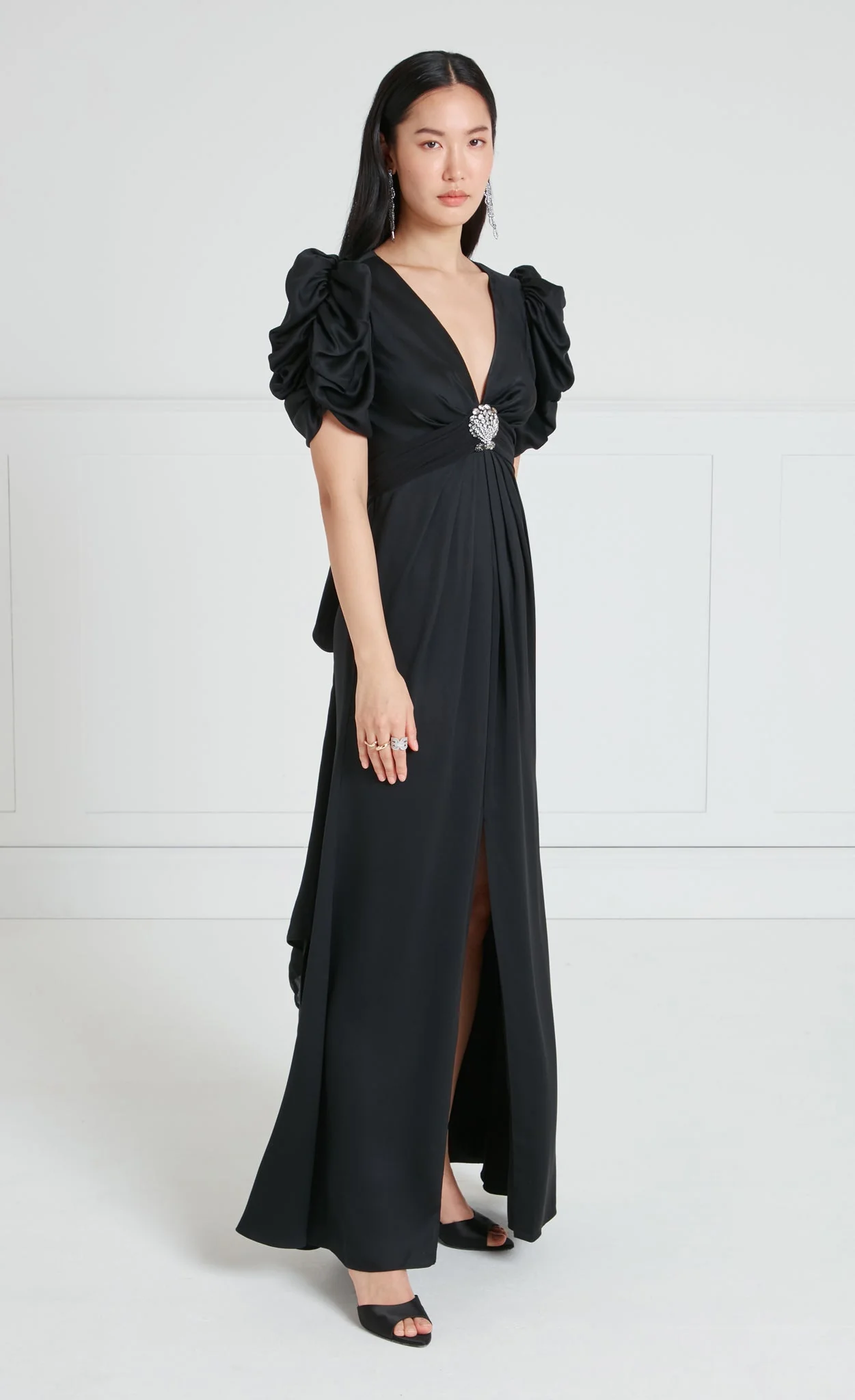 Sofia Sleeved Dress - Black - Image 4
