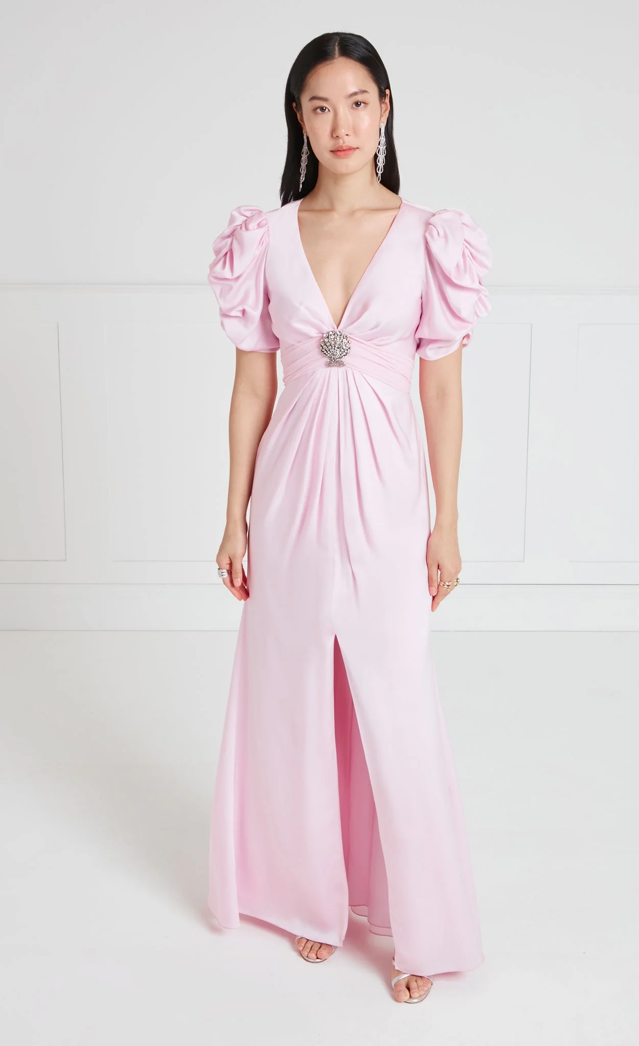 Sofia Sleeved Dress - Powder Pink - Image 2