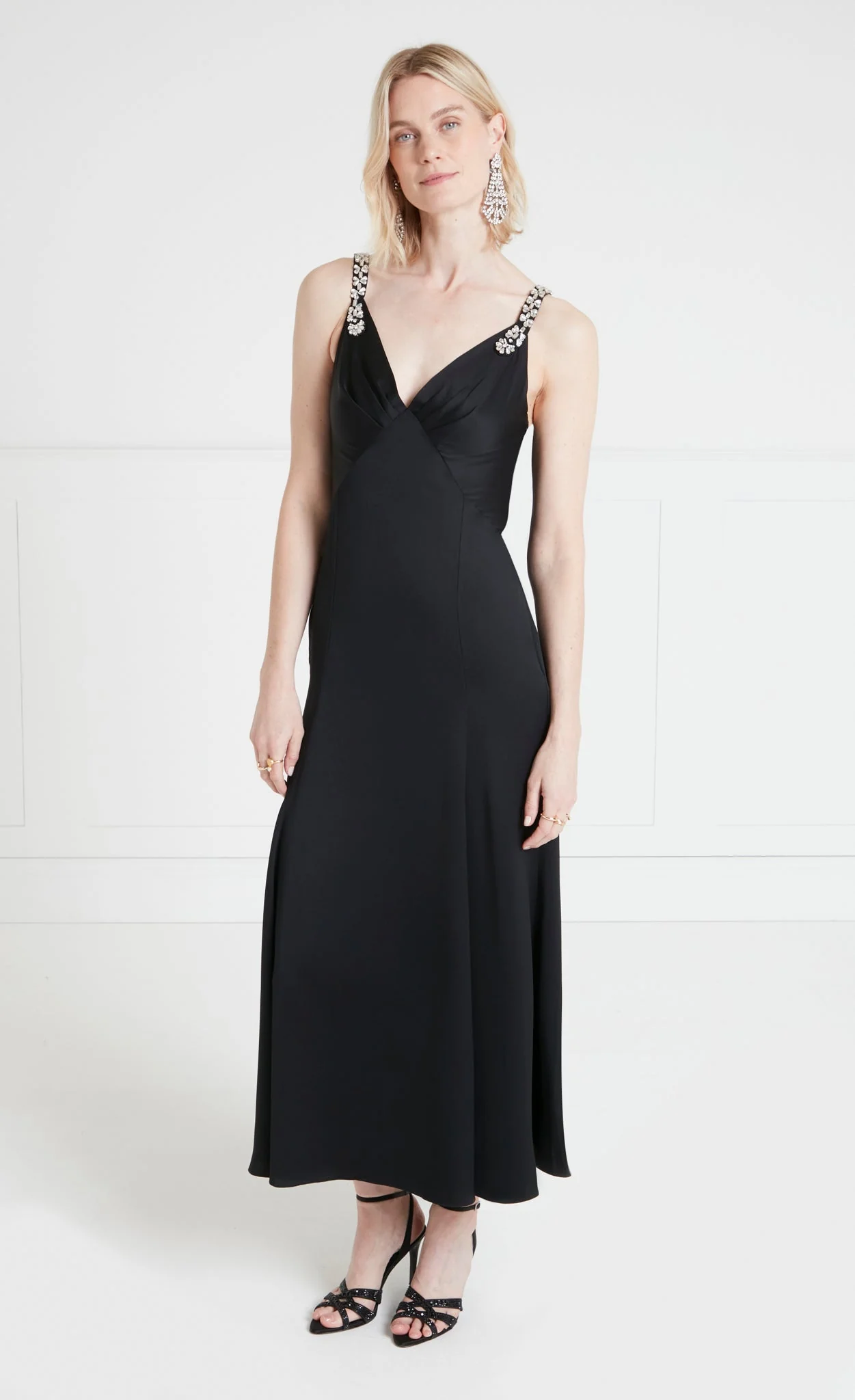 Sofia Strappy Dress - Black - Image 3