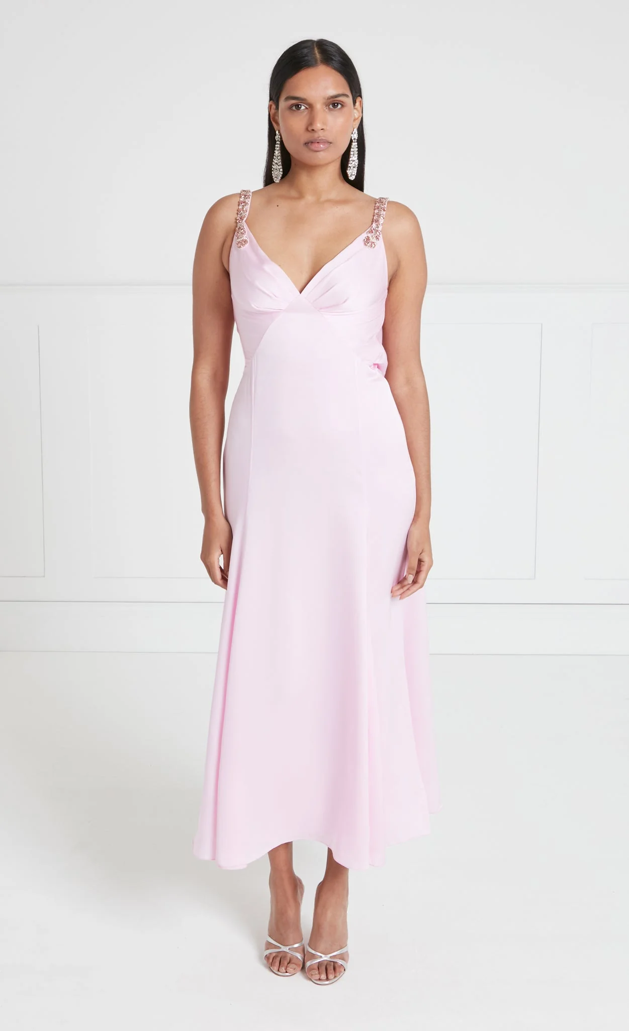 Sofia Strappy Dress - Powder Pink - Image 2