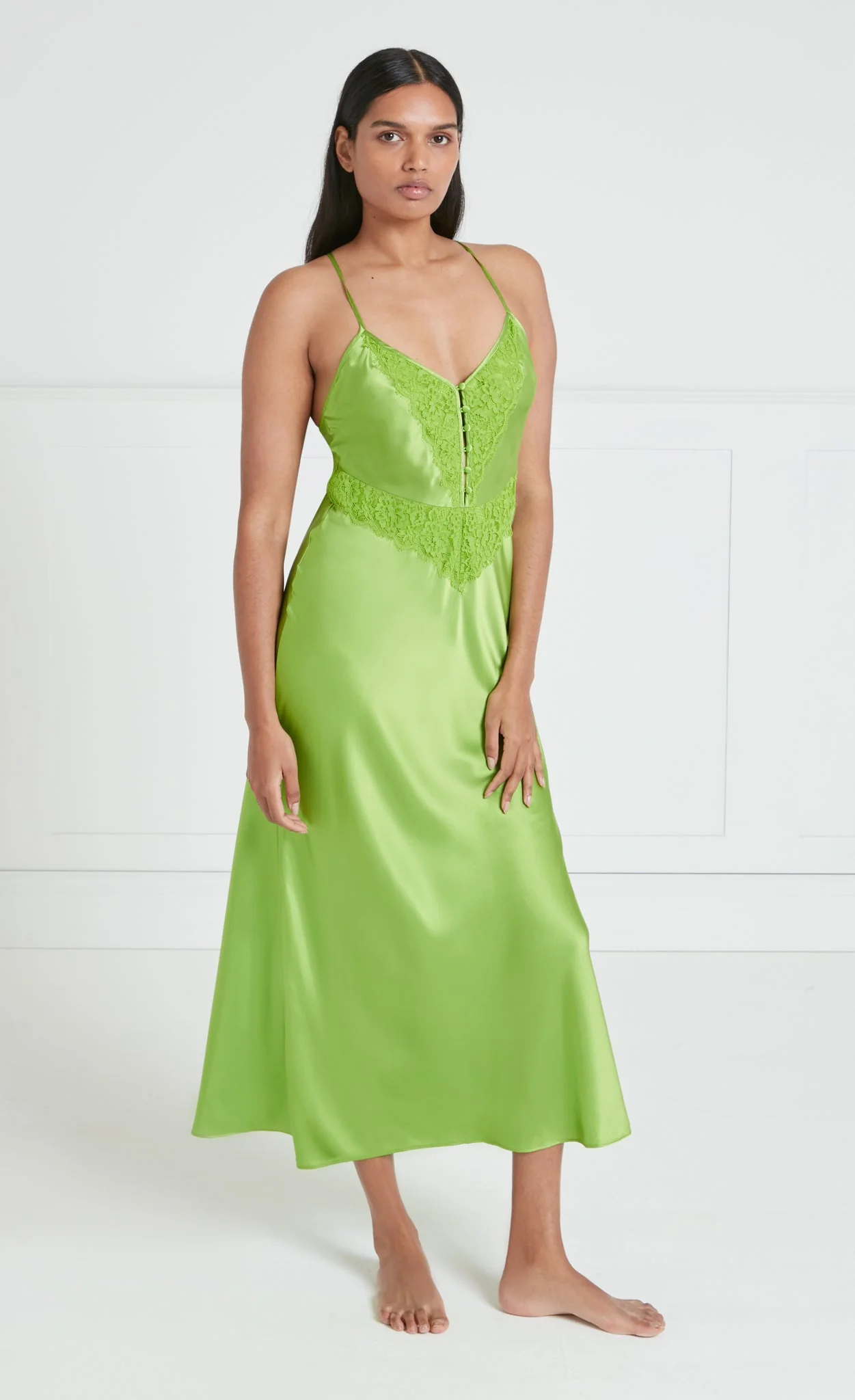 Thalia Slip Dress - Green - Image 3