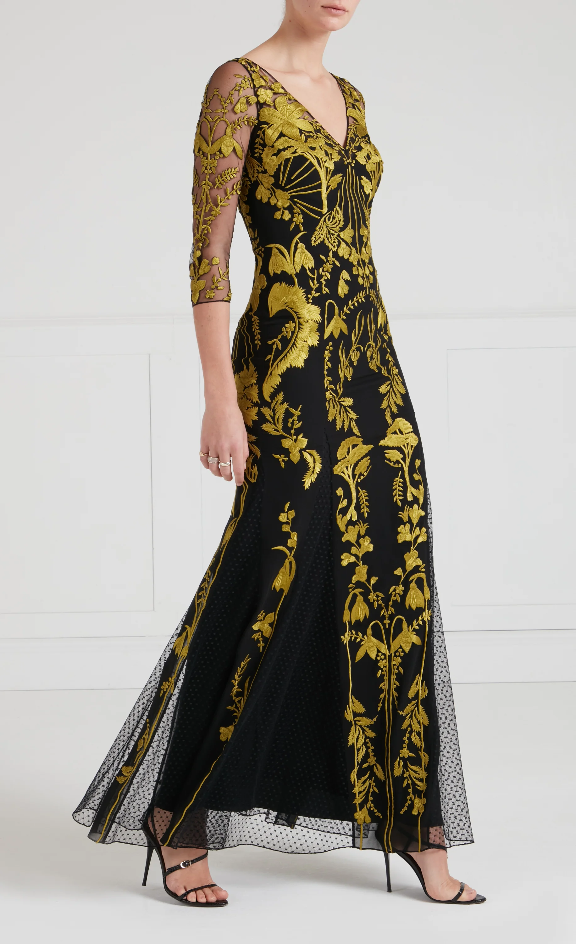 Thisbe V-Neck Gown - Black - Image 3