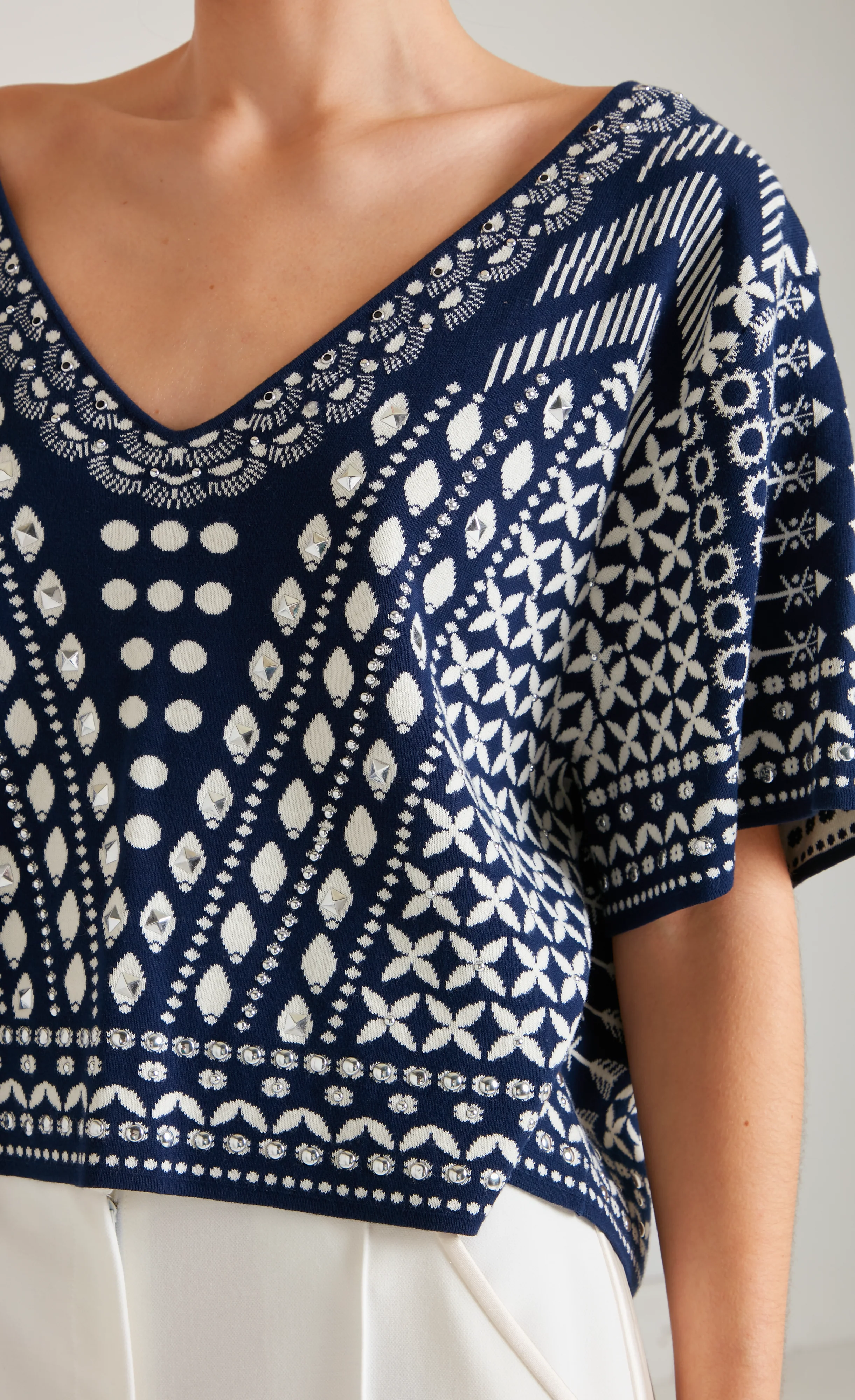 Tlalli Knit Top - Navy Silver - Image 5