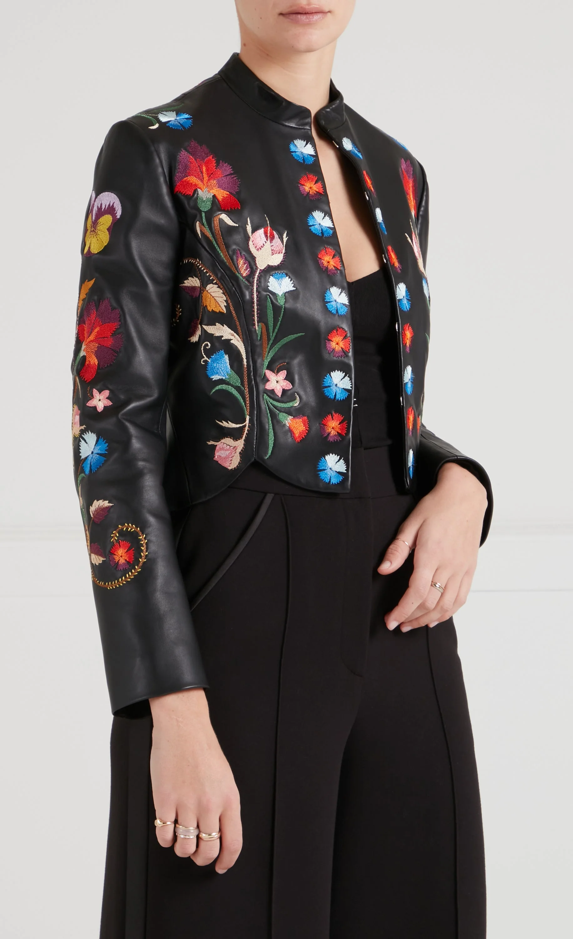 Toledo Fitted Leather Jacket - Black - Image 4